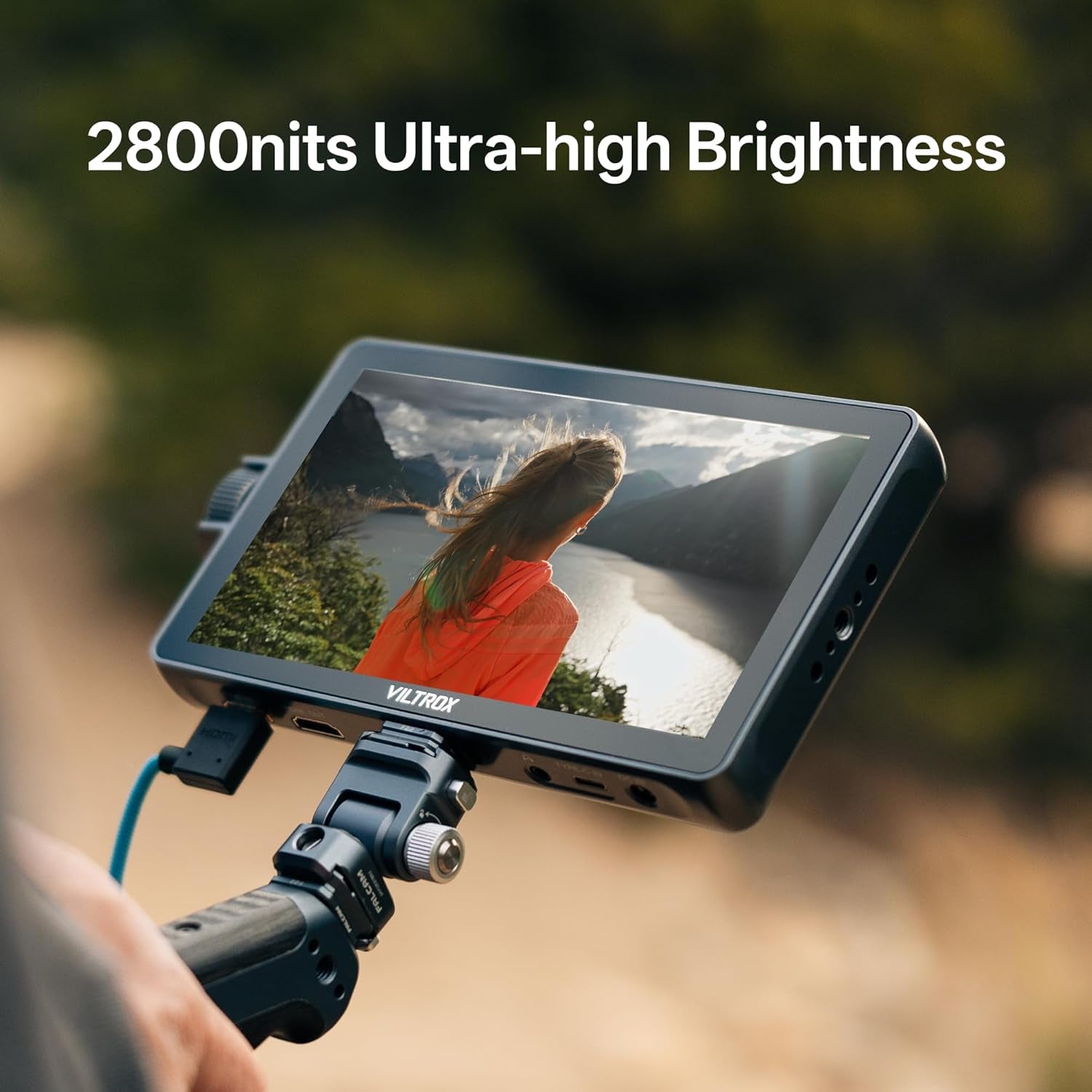 DC-A1 2800Nit Video Field Monitor, 7 Inch Touchscreen 60Hz 4K Camera External Monitor with Cooling Fans, 1920X1080 DSLR Monitor 4K HDMI In/Out, 170° Wide Angle