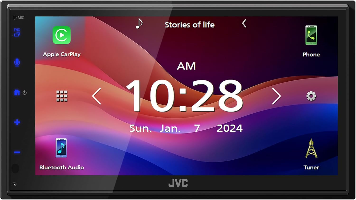 KW-M595BT Digital Car Stereo (50W X 6-Ch), Apple Carplay & Android Auto Compatible, Bluetooth-Enabled Head Unit with 6.8" LCD Display, Single DIN Touchscreen Car Stereo with USB Mirroring