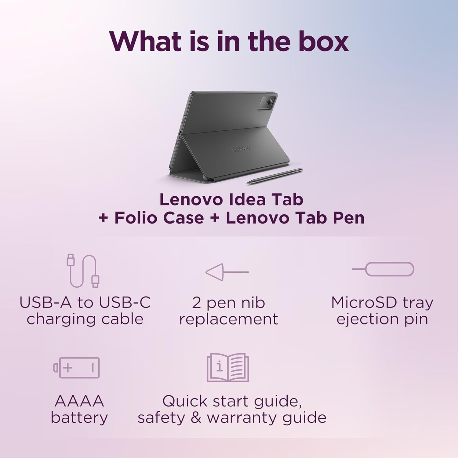 Idea Tab - College Tablet - 11″ 2.5K IPS Touchscreen Display - 90Hz - Mediatek Dimensity 6300-8 GB Memory - 256 GB Storage - Integrated Arm Mali-G57 MC2 Tab Pen and Folio Case