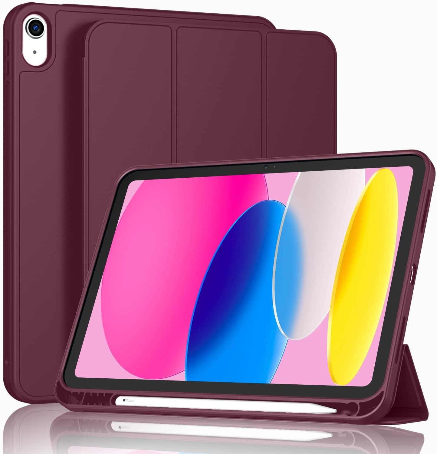Case for Ipad (A16) 11 Inch 2025/Ipad 10Th Generation 10.9 Inch 2022, Slim Trifold Stand Protective Cover with Pencil Holder and Soft TPU Back,Support Auto Sleep/Wake (Black)