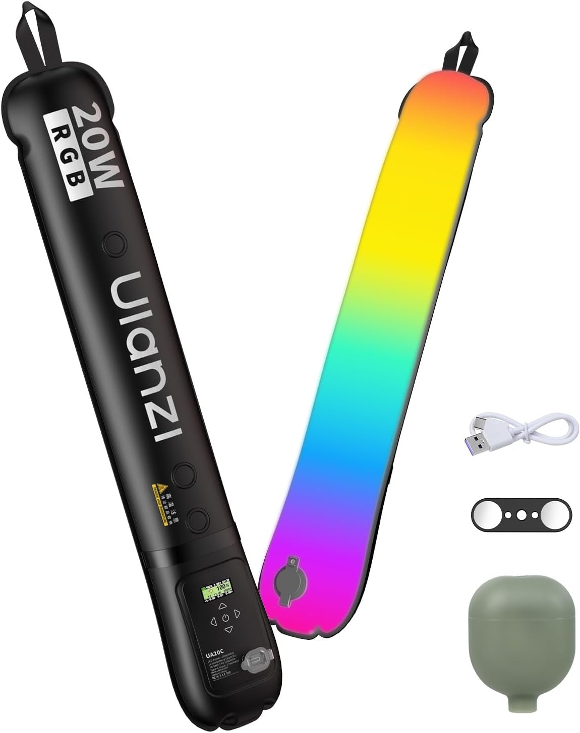 UA12 Bi-Color Inflatable Tube Light, Foldable LED Video Light for Photography, 2700K-6500K, 12W 2500Mah Rechargeable Photography Light Bar 1/4" Mount LED Lighting Wand Stick for Video Shooting