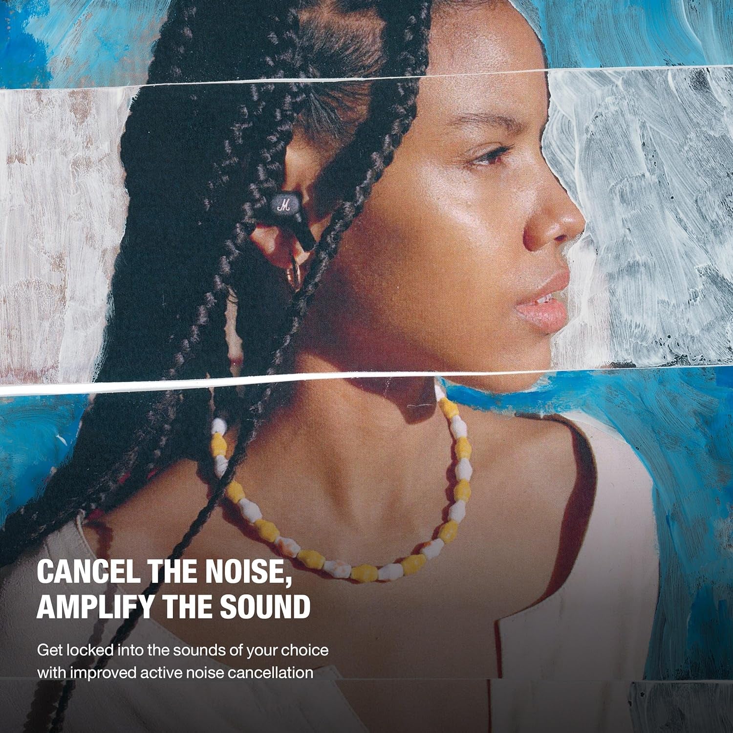 Motif II True Wireless Active Noise-Canceling Earbuds Headphones, Black