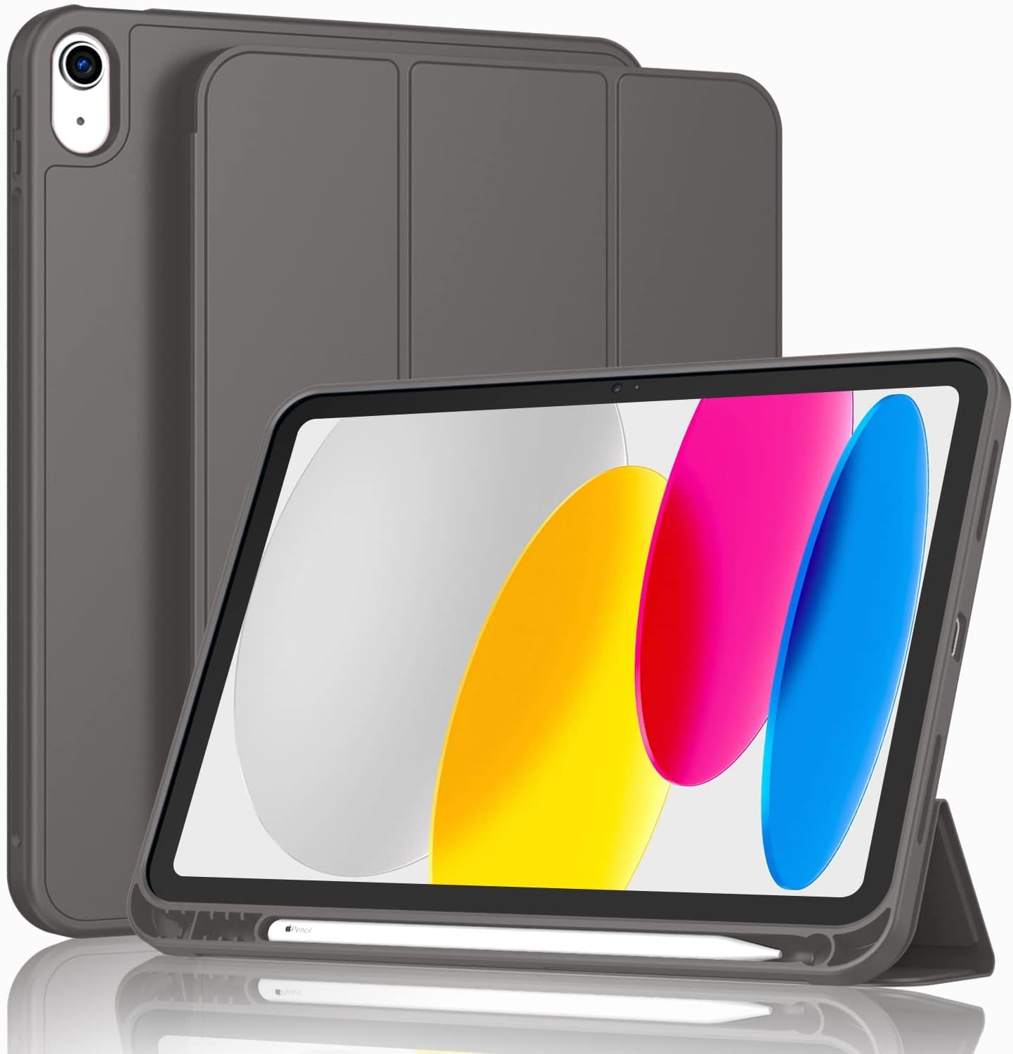 Case for Ipad (A16) 11 Inch 2025/Ipad 10Th Generation 10.9 Inch 2022, Slim Trifold Stand Protective Cover with Pencil Holder and Soft TPU Back,Support Auto Sleep/Wake (Black)