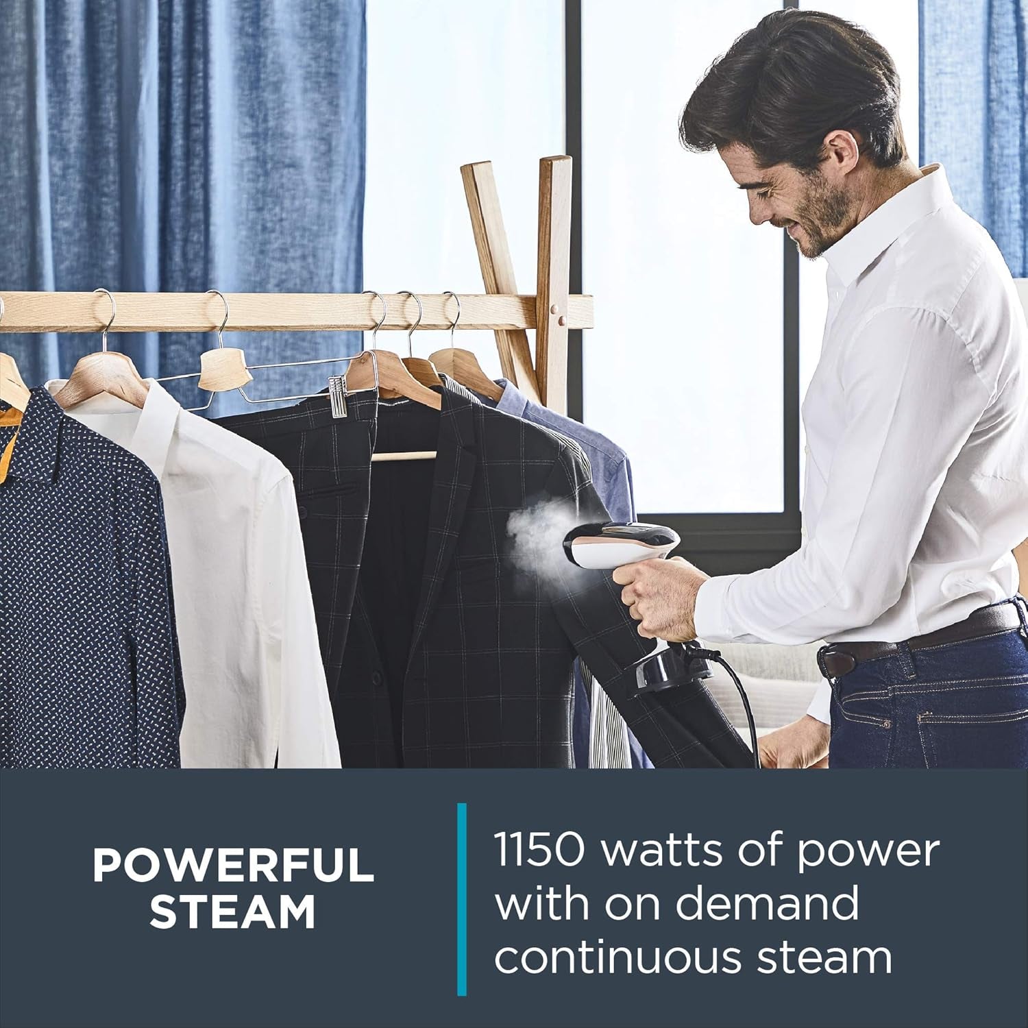 , Steamer for Clothes, Access Steam Handheld Steamer, 15 Second Heatup, 4 Ounce Capacity, 1150 Watts, Portable, Ironing, Travel Must Have, White Clothes Steamer, DR3030