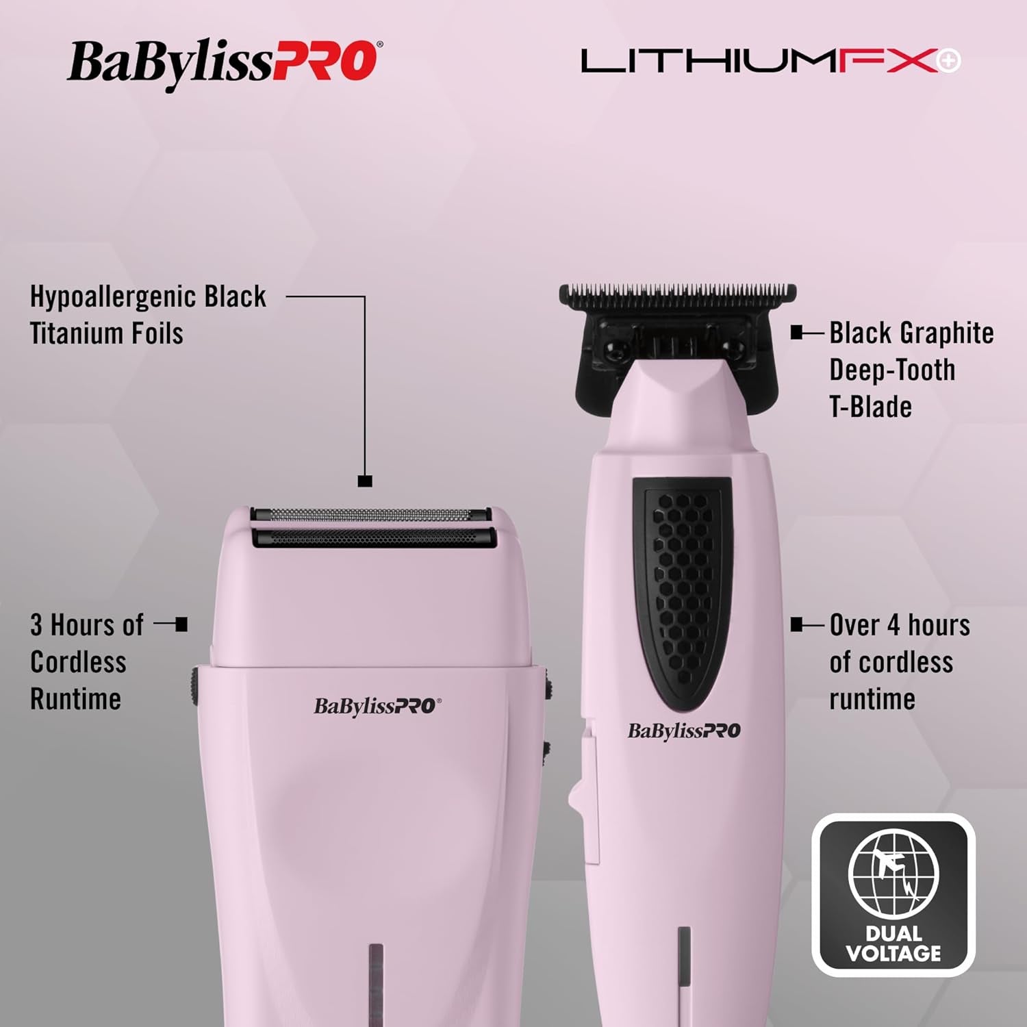 Lithiumfx Cord/Cordless Lithium Ergonomic Hair Trimmers for Men