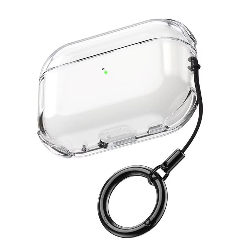 Carcasa Transparente Antigolpes para AirPods con Correa, Compatible con AirPods Pro 1, AirPods Pro 2, AirPods Pro 3 y AirPods 4