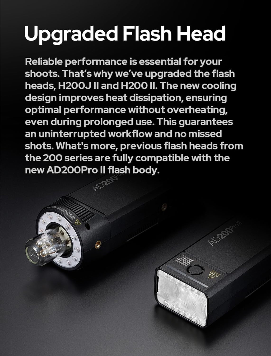 AD200 Pro II Ad200Pro II Flash,One-Tap Sync with X3, Optimized Flash Heads, Bicolor LED Modelling Led,Color Group Indicator, Adjustable from 1/512 to Full Power 1/1(Ad200Pro Upgraded)