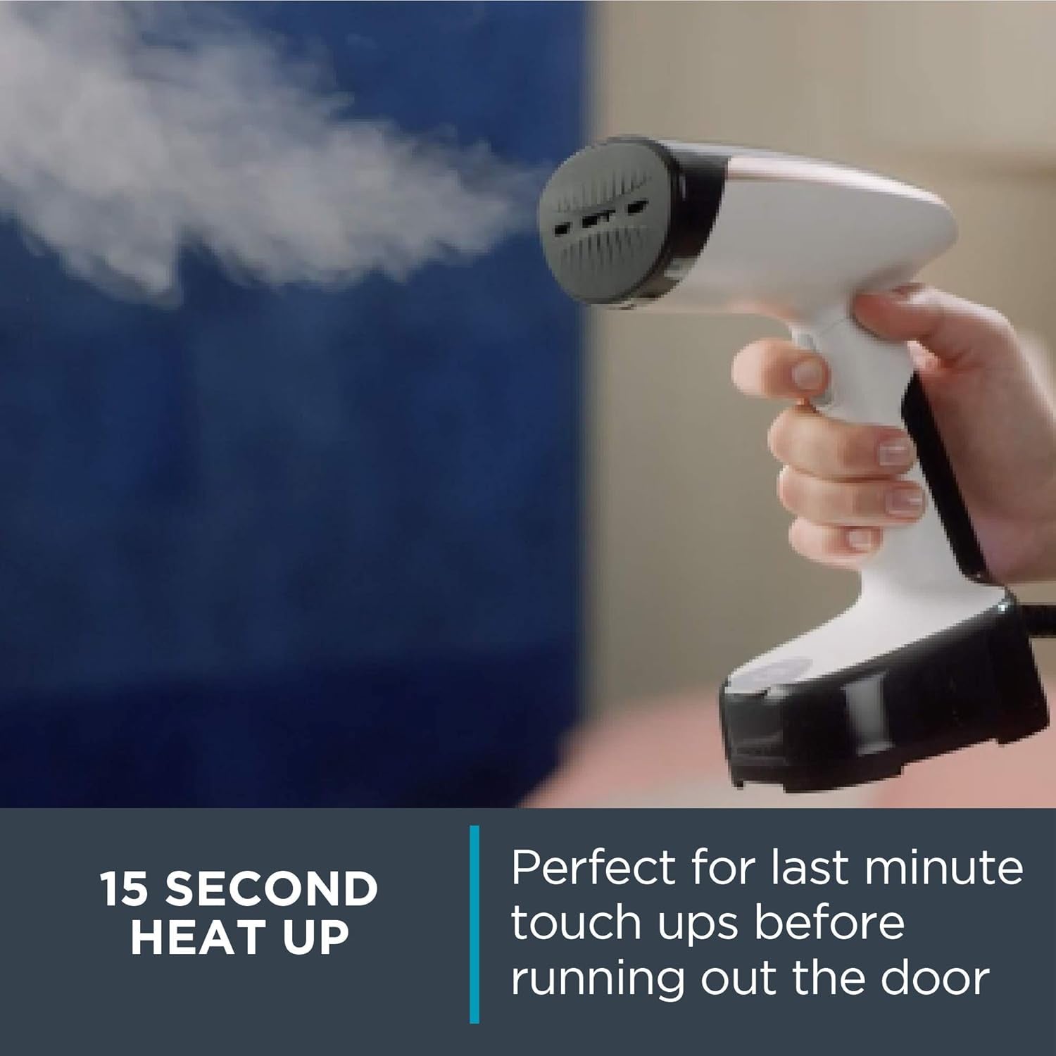 , Steamer for Clothes, Access Steam Handheld Steamer, 15 Second Heatup, 4 Ounce Capacity, 1150 Watts, Portable, Ironing, Travel Must Have, White Clothes Steamer, DR3030