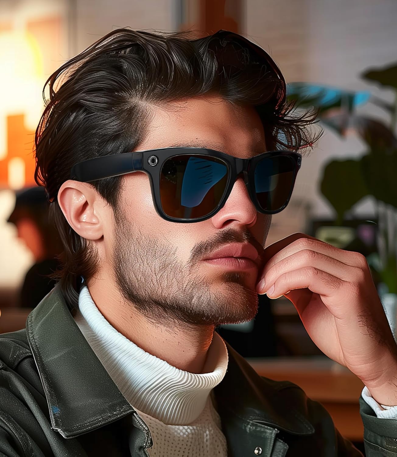 Hombre utilizando RayBan HSTN