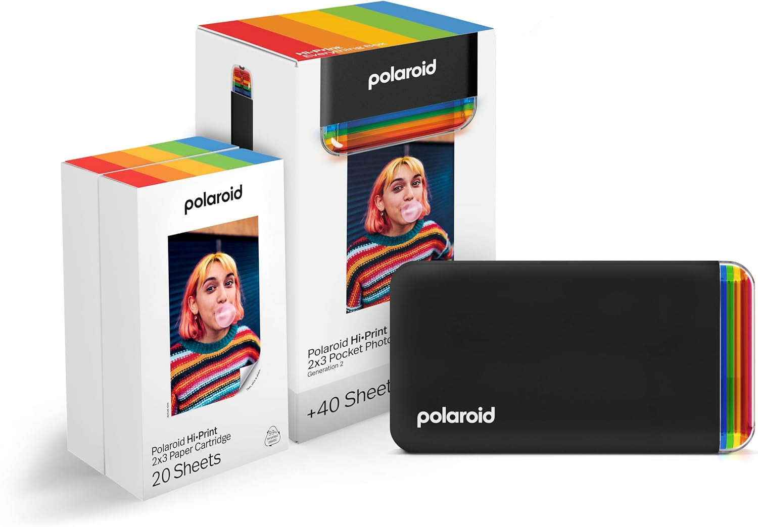 Hi-Print - 2Nd Generation Bluetooth Connected 2X3 Pocket Photo Dye-Sub Printer - White Printer Only (9128)