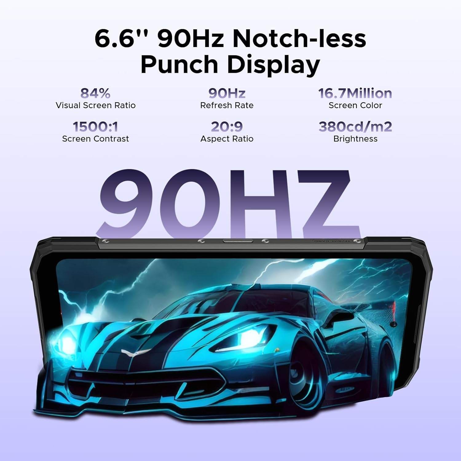 Blade 20 Android 15 Rugged Smartphone,10300Mah/18W,20Gb+128Gb/Tf 2TB Octa Core Rugged Phone,6.6" HD+ Gaming Phones,16Mp Camera,Ip68/Ip69K Waterproof Phone,Triple Slot/Nfc/Face ID/GPS