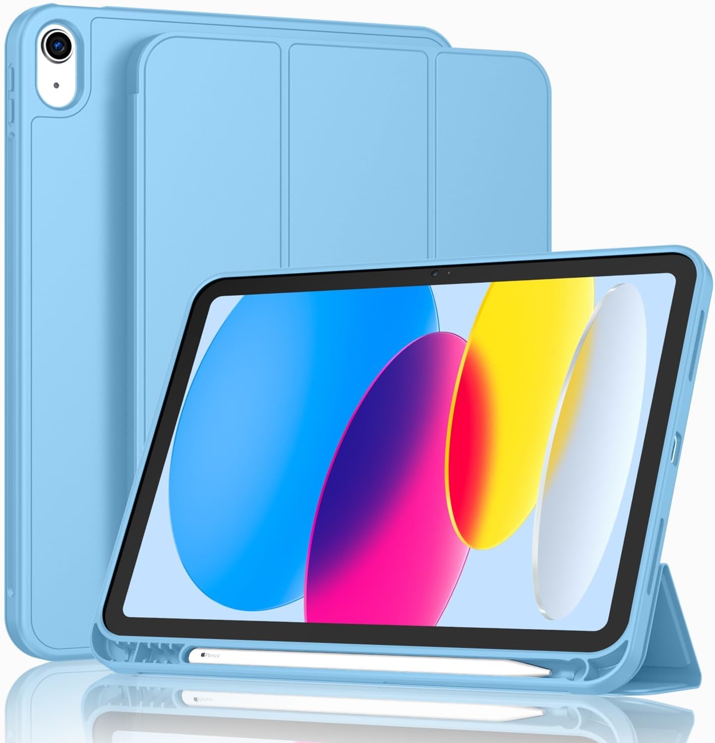 Case for Ipad (A16) 11 Inch 2025/Ipad 10Th Generation 10.9 Inch 2022, Slim Trifold Stand Protective Cover with Pencil Holder and Soft TPU Back,Support Auto Sleep/Wake (Black)
