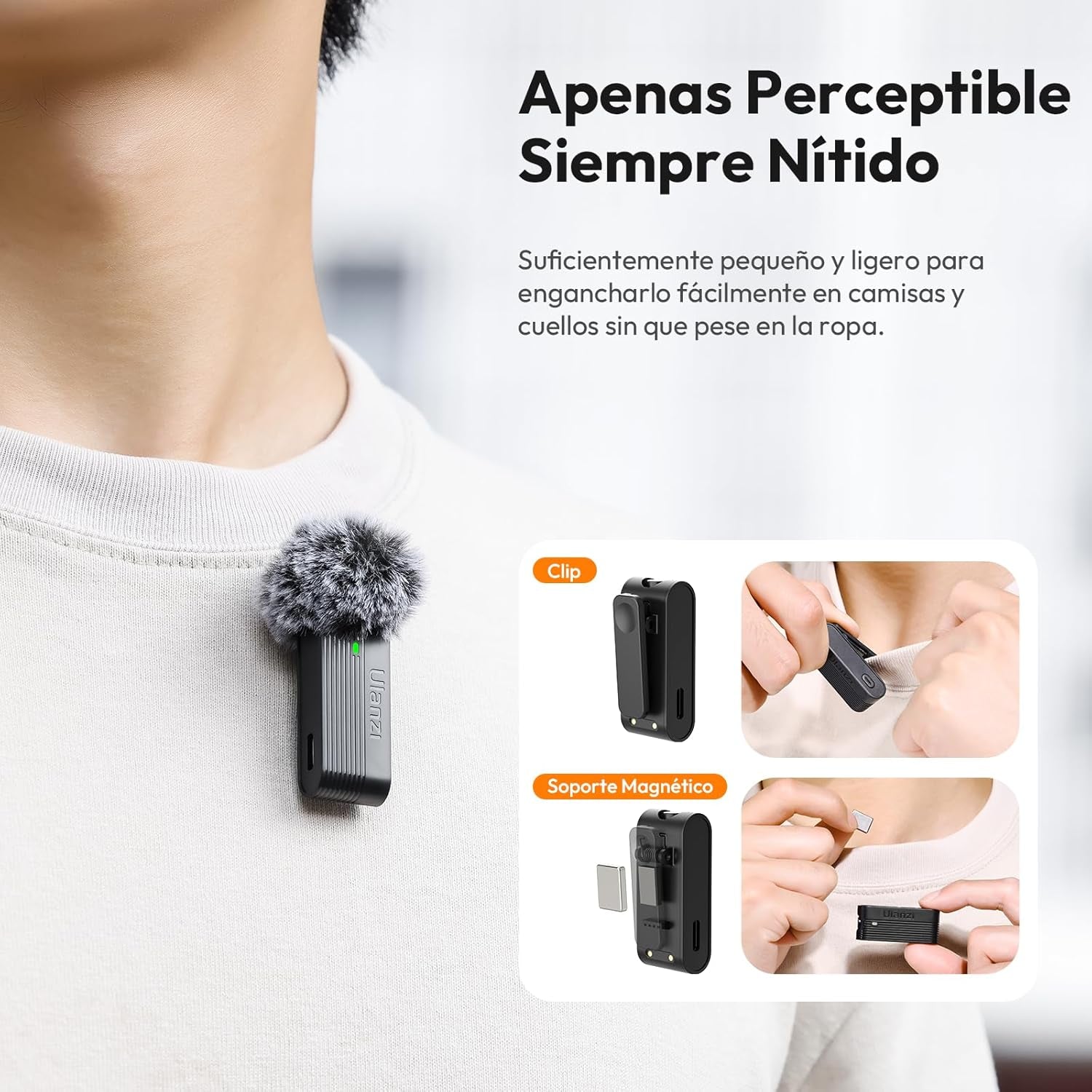 A100 Wireless Lavalier Microphone Lapel Mic for Camera and Phone W USB C/3.5Mm/Plug, 32Khz 16Bit, Noise Cancellation, 13.5-Hour Battery, Clip on Microphone for Video Podcast Vlog Youtube