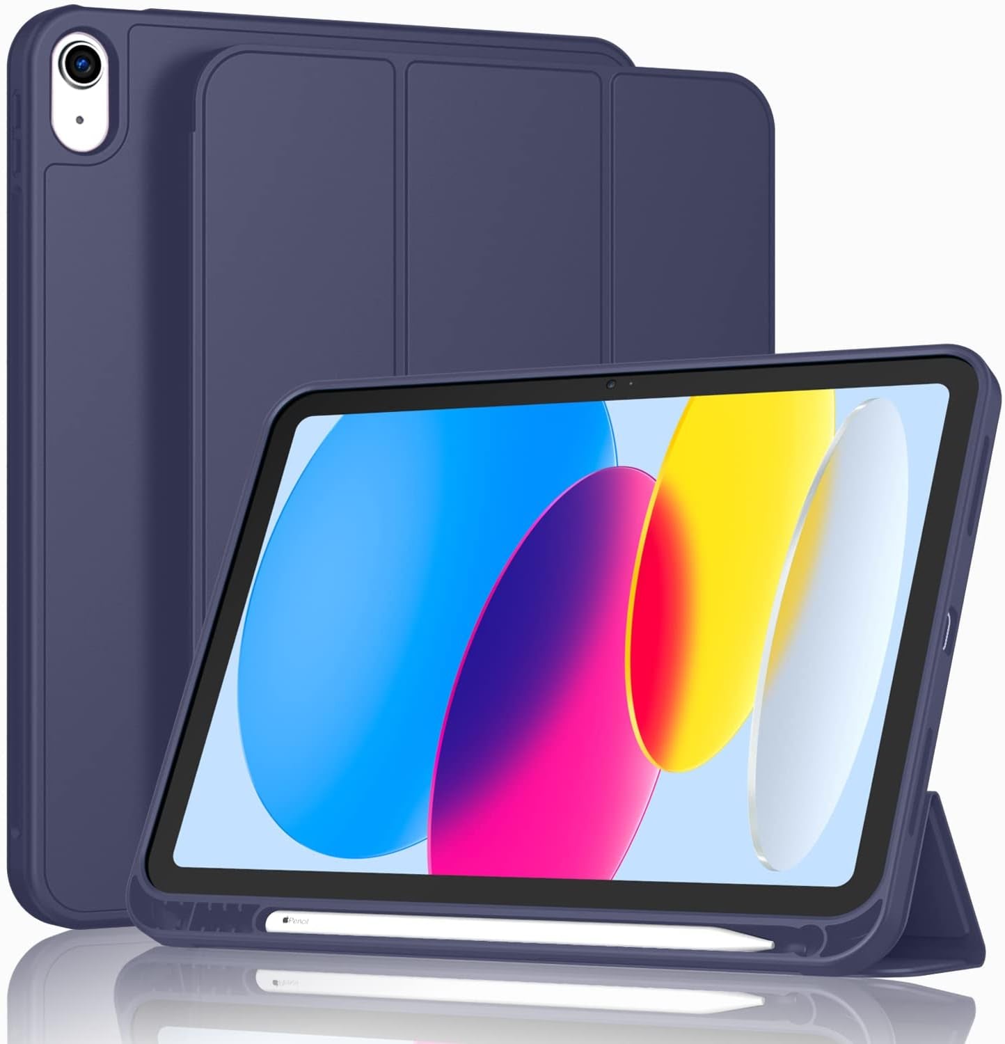 Case for Ipad (A16) 11 Inch 2025/Ipad 10Th Generation 10.9 Inch 2022, Slim Trifold Stand Protective Cover with Pencil Holder and Soft TPU Back,Support Auto Sleep/Wake (Black)