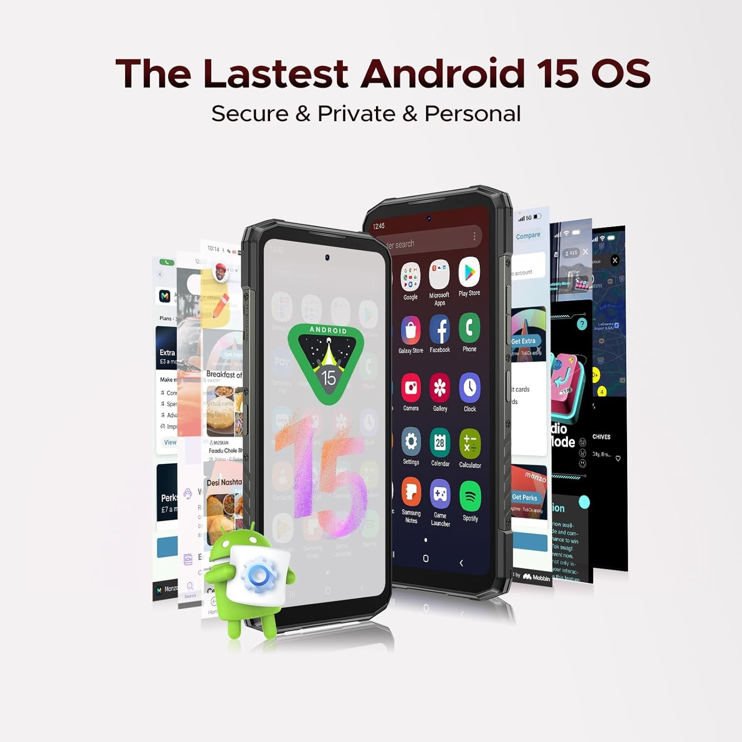 Blade 20 Play 5G Rugged Phone,Dimensity 7050 Octa Core,32Gb+256Gb,Android 15 10300Mah Rugged Smartphone with 125Db Speakers,6.6" HD + LED Light Effect,50Mp+20Mp+16Mp,Face ID/NFC/WIFI6/OTG