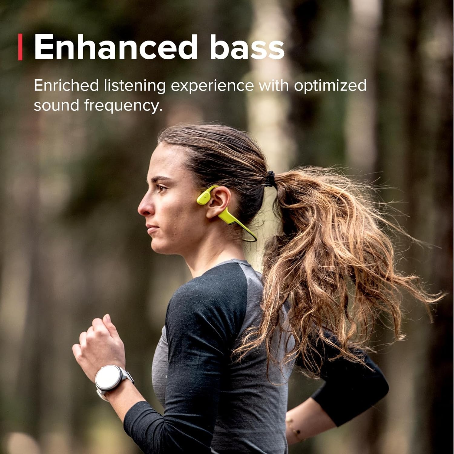 Sonic Open-Ear Bone Conduction Sports Headphone, Bluetooth Wireless Headset W/Enhanced Bass & Multipoint Connection, 10H Playtime W/Fast Charging, Built-In Dual Mics, Waterproof & Lightweight