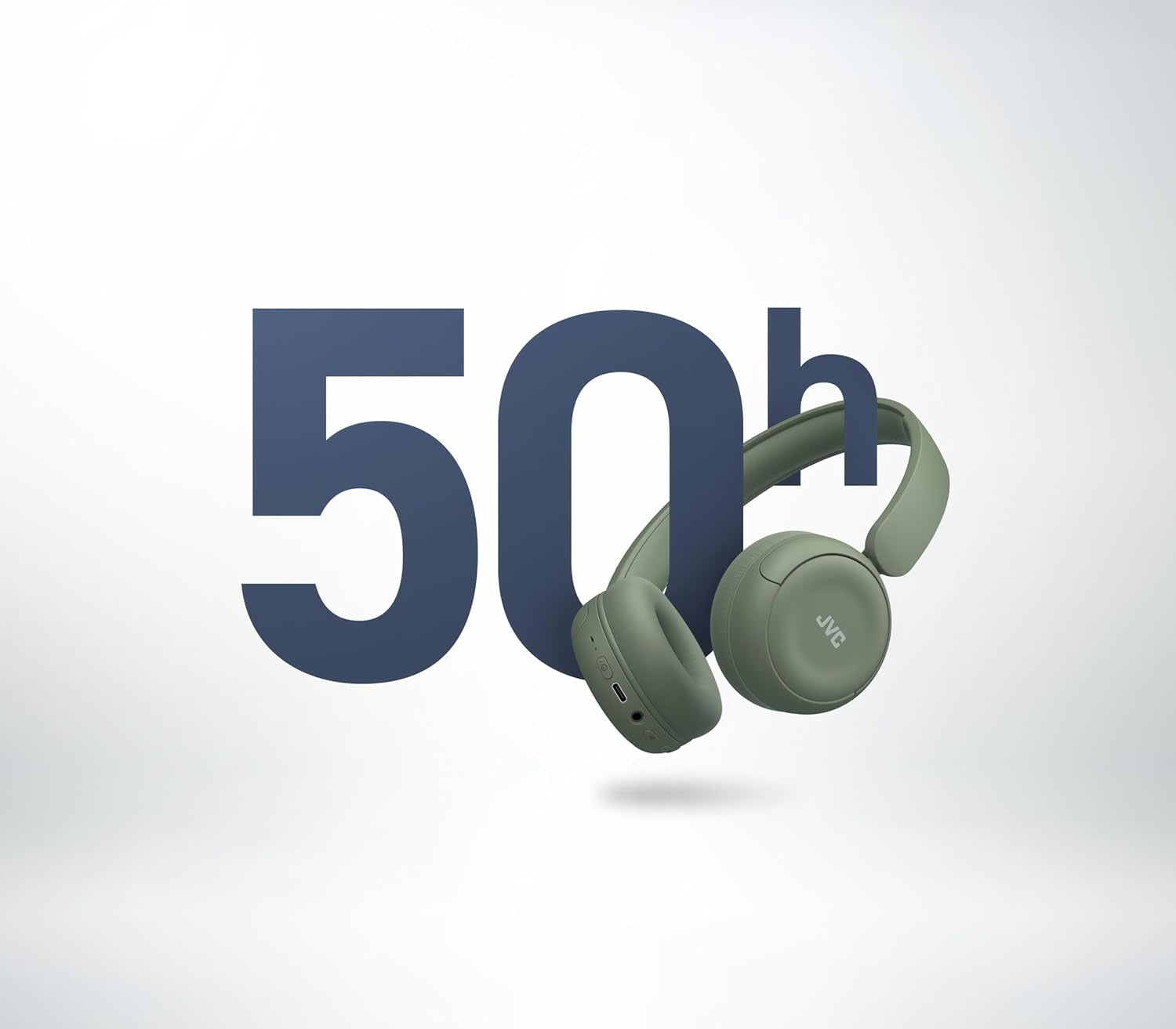 Wireless Headphones with 50H Battery Life, Soft Cushions, Foldable Design, Bluetooth 5.3, Multipoint Connection, App EQ, Built-In Mic – Matte Green - HAS59WG