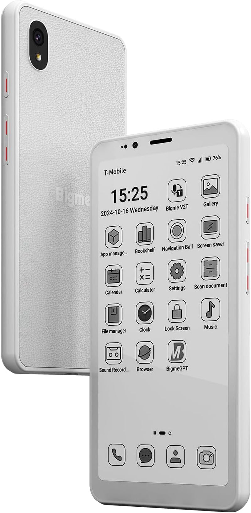 Hibreaks Color Epaper Smart Phone,3300Mah Battery, 8-Core Processor, 6GB+128GB, 5.84 Inch Mobile Phone, Dual Camera, White