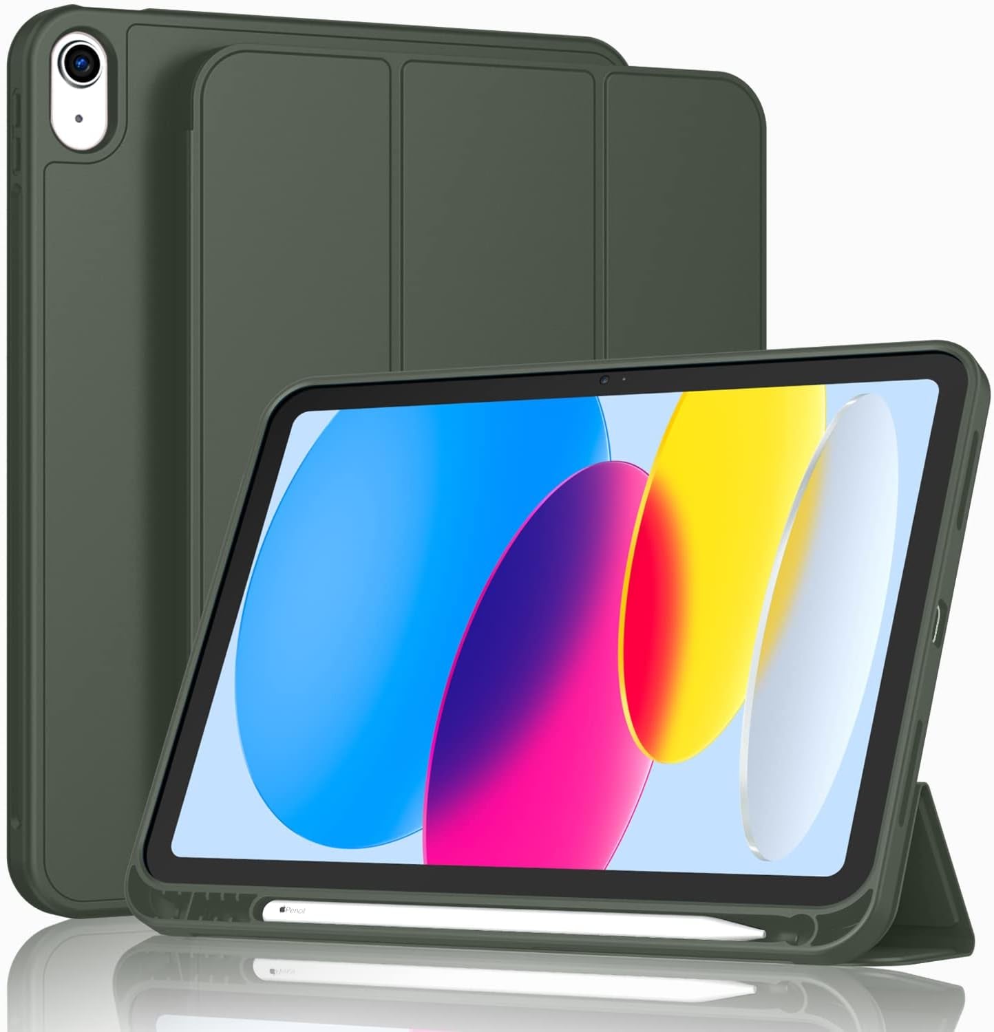 Case for Ipad (A16) 11 Inch 2025/Ipad 10Th Generation 10.9 Inch 2022, Slim Trifold Stand Protective Cover with Pencil Holder and Soft TPU Back,Support Auto Sleep/Wake (Black)