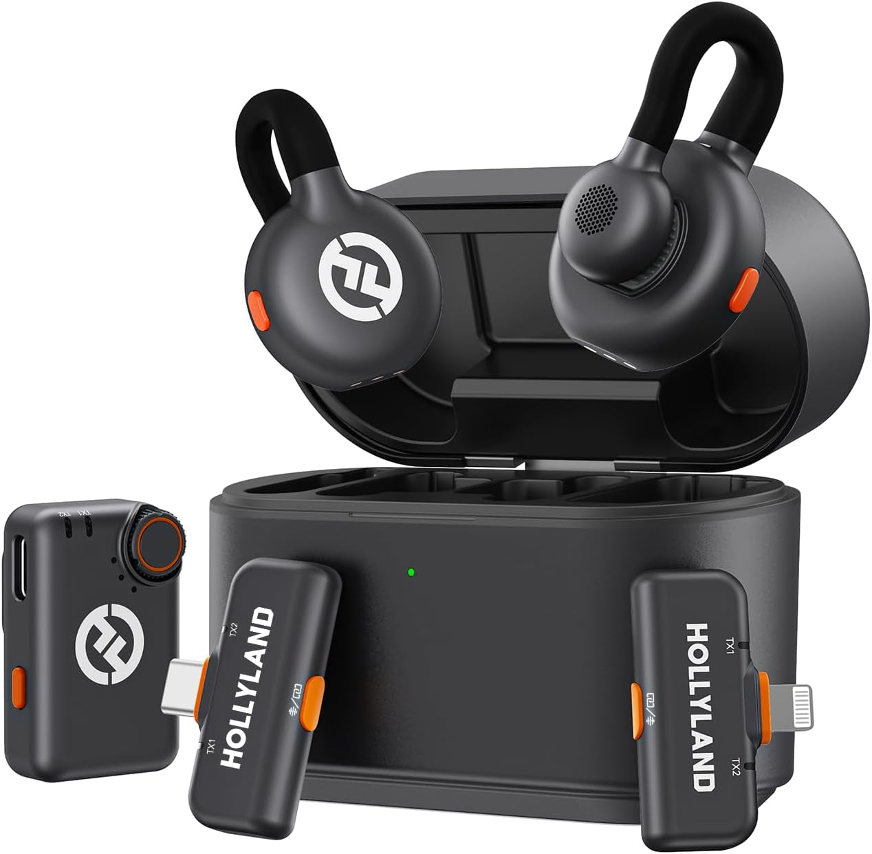 Lark M2S Ultimate Combo (Camera RX+USB-C Rx+Lightning RX) Wireless Lavalier Microphone for Iphone/Camera/Android/Pc, Compact Mic, Titanium Clip, Noise Cancelling, Content Creation