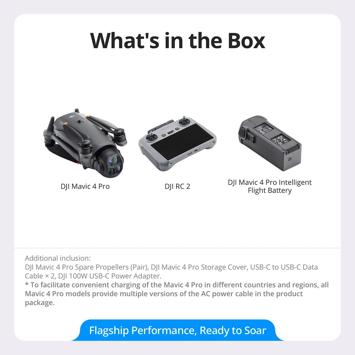 Mavic 4 Pro Drone with  RC 2, Flagship Tri-Camera Drone with 100MP 4/3 CMOS Hasselblad Camera, for Professionals, 30Km/18.6Mi Video Transmission, 51-Min Max Flight Time