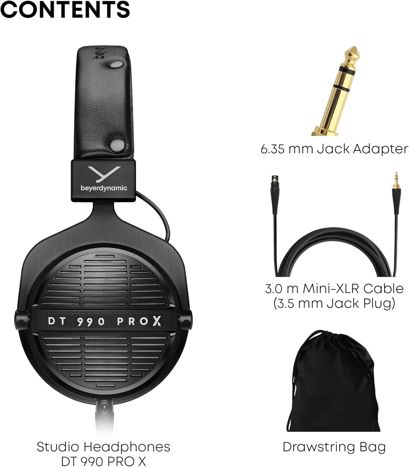 DT 990 Pro X Over-Ear Studio Wired Headphones for Mixing, Mastering, and Editing (Open) with Detachable Cable Handmade in Germany (48 Ohms, Black)