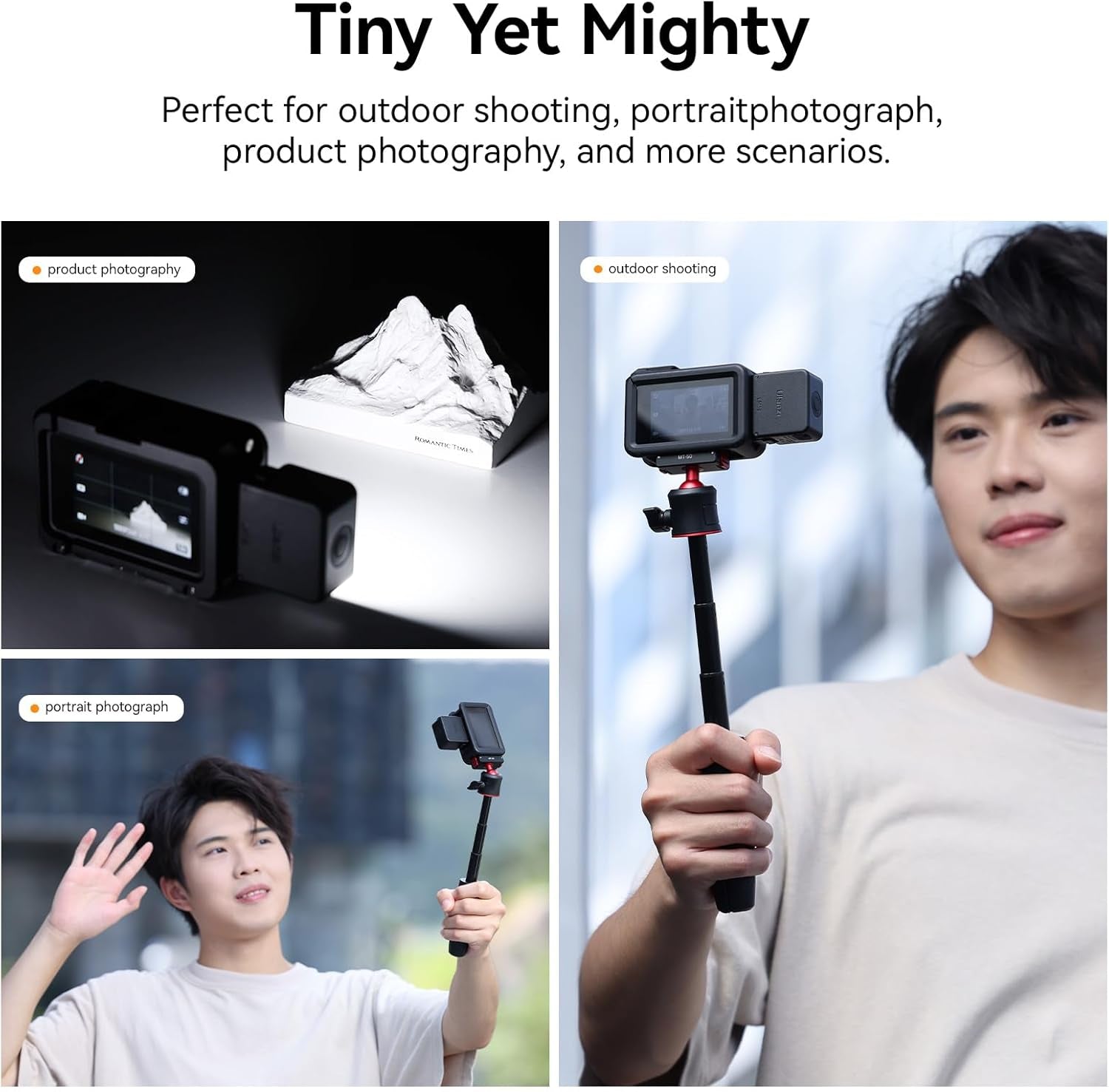 LM18 Vlogging Light Mini LED Action Camera Video Light Magnetic Photography Fill Lighting for DJI Osmo Nano Action 3/4 Camera Cage Accessories and  PK-06 Pocket 3/4 Expansion Adapter