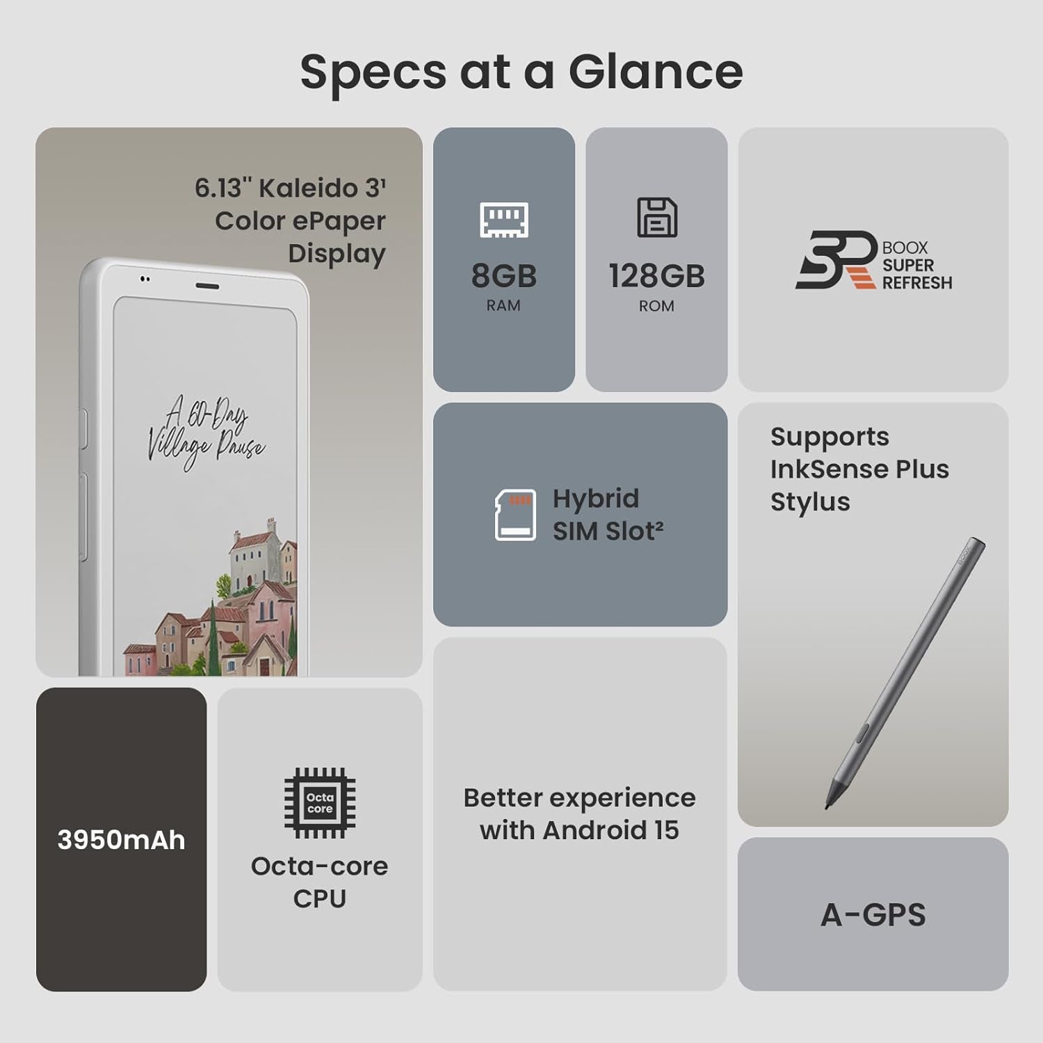 Palma2 Pro Mobile Epaper Ebook Reader 8G 128G 150PPI in Color Mode (Black)