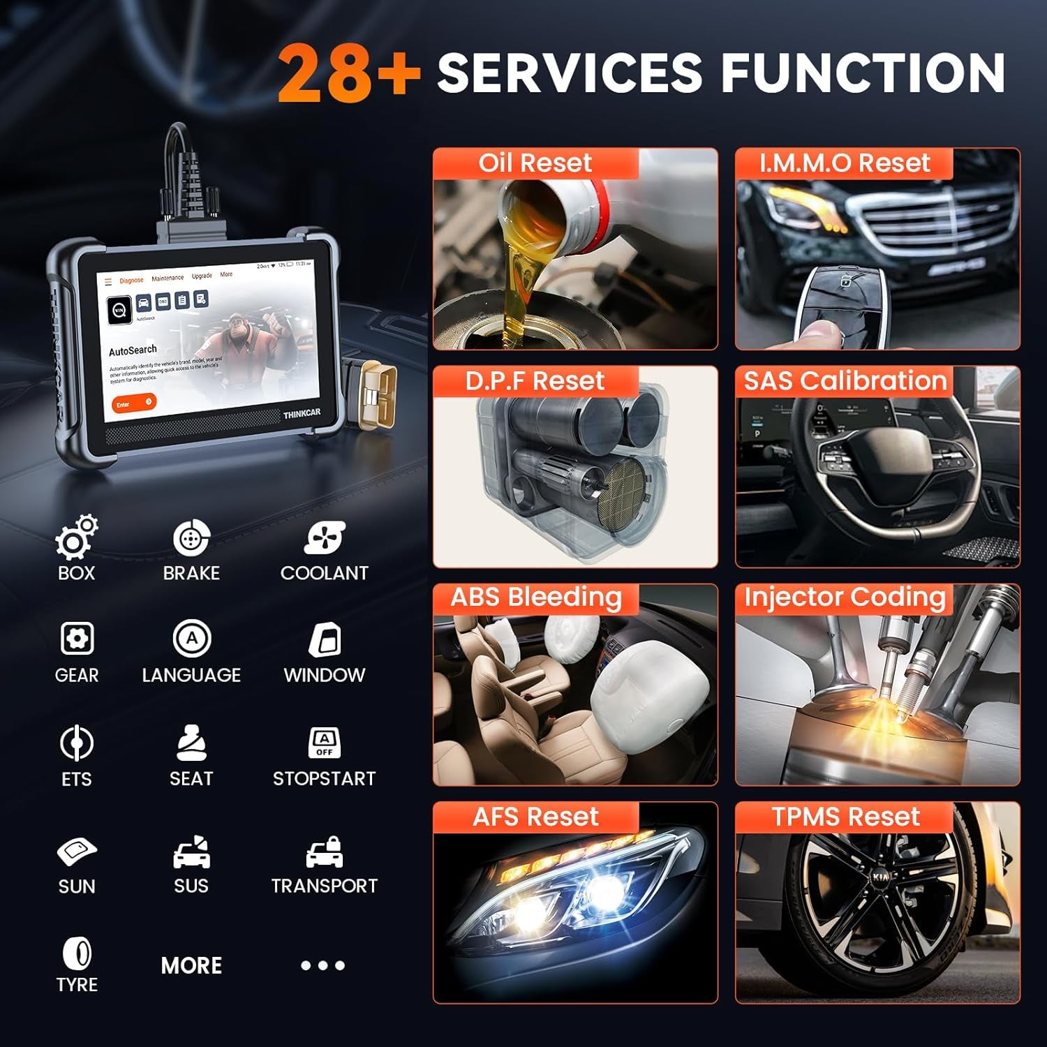 Bidirectional Scan Tool, Thinkscan 672 All System OBD2 Scanner Diagnostic Tool, 28 Reset,Scanner for Car with Active Test, FCA Autoauth,Canfd, Free Lifetime Upgrade,Automotive Diagnostic Tool