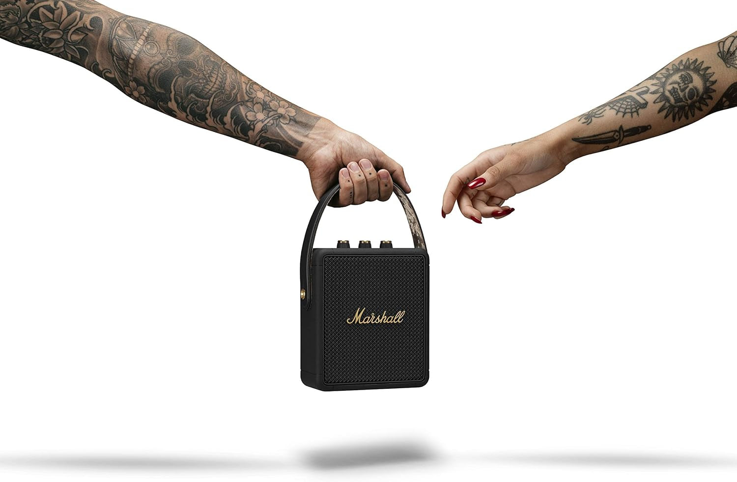 Stockwell II Portable Bluetooth Speaker, Black and Brass
