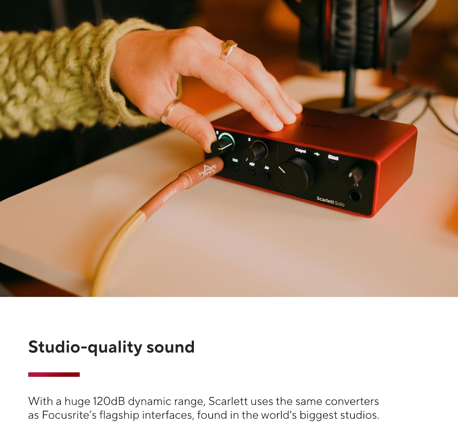 Scarlett Solo 4Th Gen USB Audio Interface, for the Guitarist, Vocalist, or Producer — High-Fidelity, Studio Quality Recording, and All the Software You Need to Record