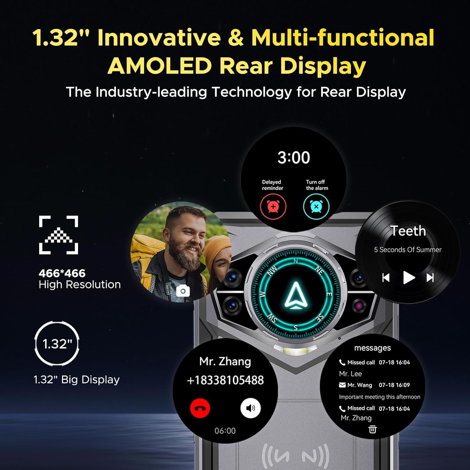 S200 Rugged Smartphone 5G Unlocked, 256GB+32GB RAM Rugged Phone with 1.32" Rear Screen, 10100Mah Battery,6.58" FHD+ 120Hz Display,100Mp + 20MP Night Vision Camera,Dual SIM Waterproof Cell Phone