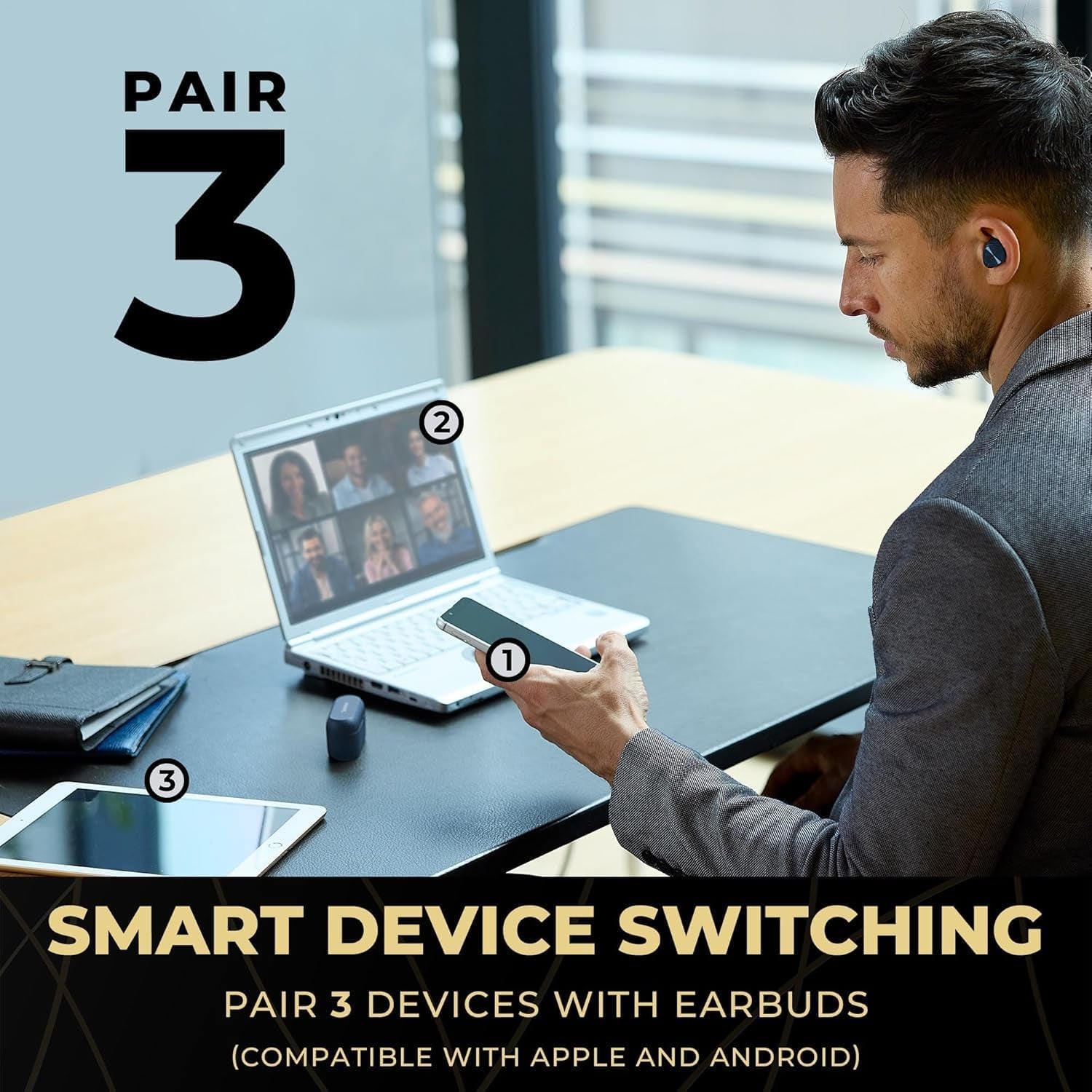 EAH-AZ80-A Premium Hi-Fi True Wireless Bluetooth Earbuds with Advanced Noise Cancelling - Midnight Blue