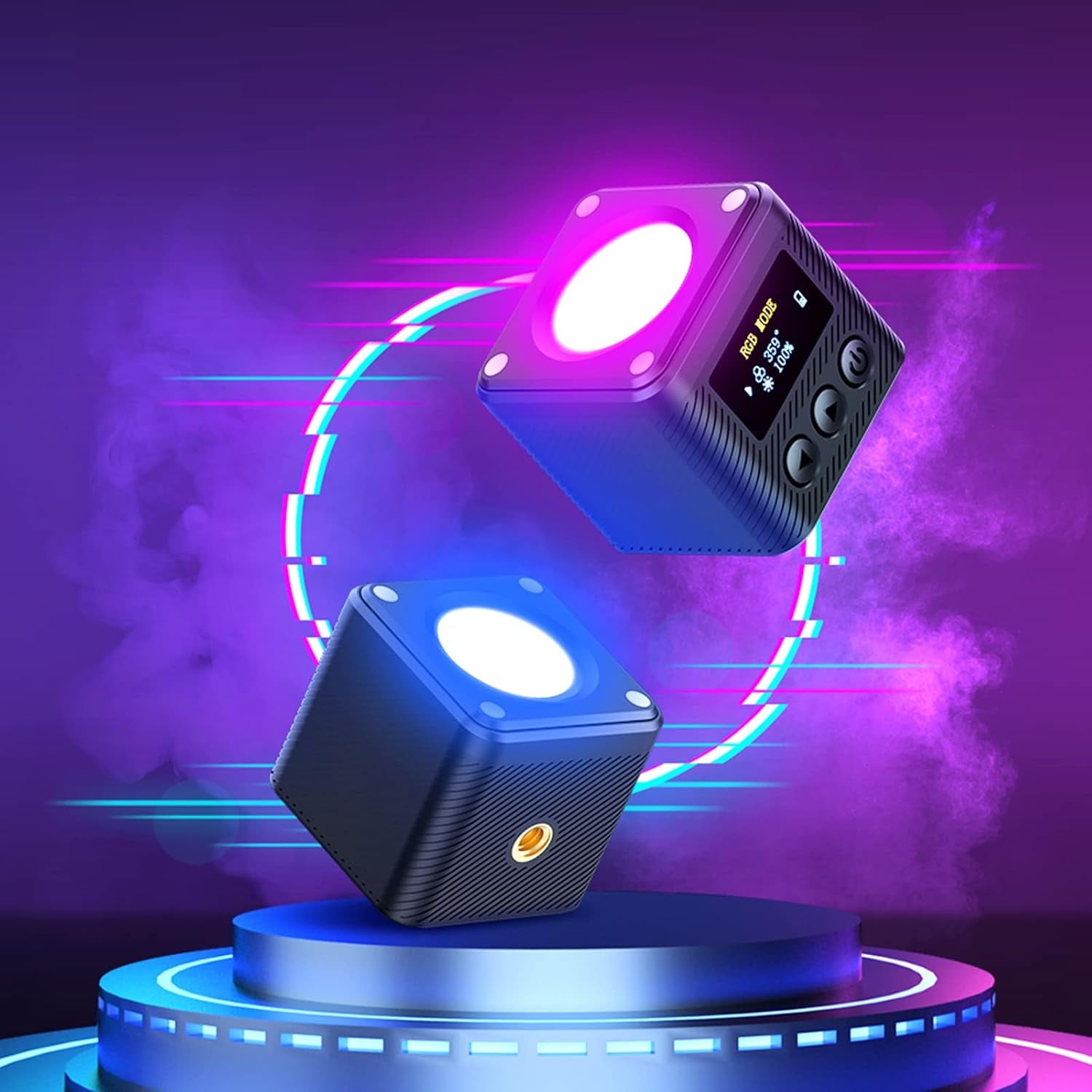 L2 COB RGB LED Video Light, 360° Full Color Portable Led Light for Camera Lighting, Magnetic Super Mini Cute Cube Light for Toy, Stop Motion and Micro Photography