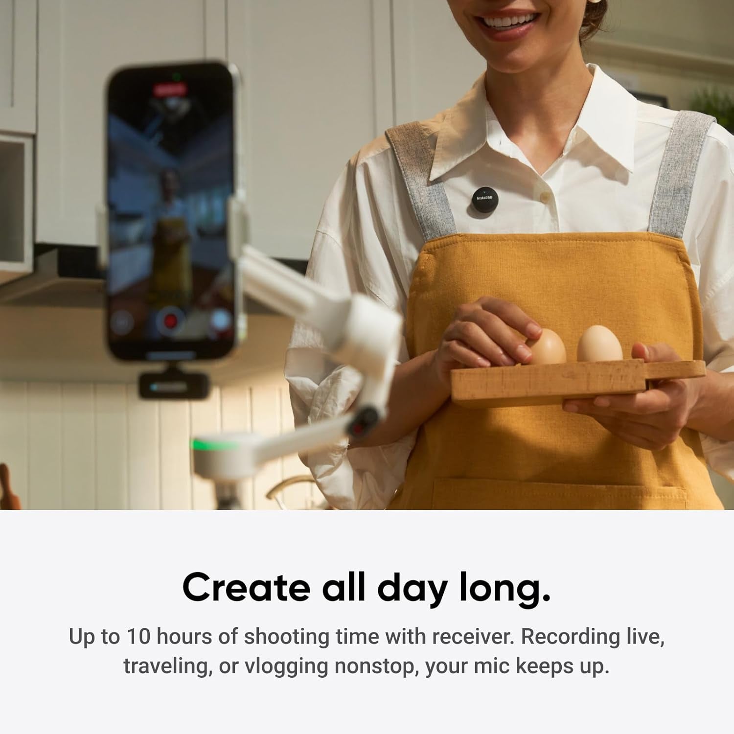 Mic Air Transmitter, 7.9G Ultralight, Wireless Microphone, Noise Cancelling, Vlog, Streaming, Compatible X5/X4/X4 Air/Ace Pro 2/GO Ultra