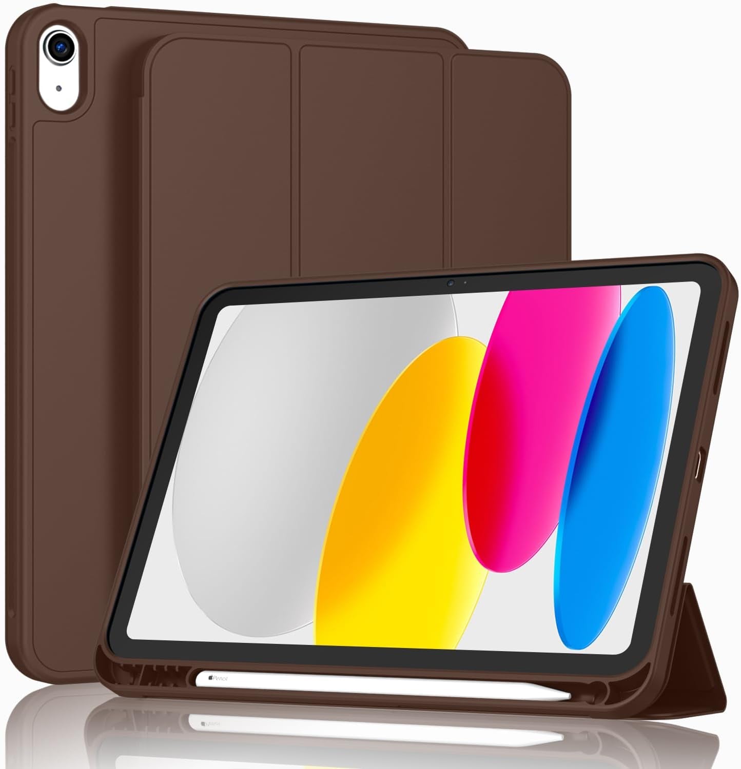 Case for Ipad (A16) 11 Inch 2025/Ipad 10Th Generation 10.9 Inch 2022, Slim Trifold Stand Protective Cover with Pencil Holder and Soft TPU Back,Support Auto Sleep/Wake (Black)