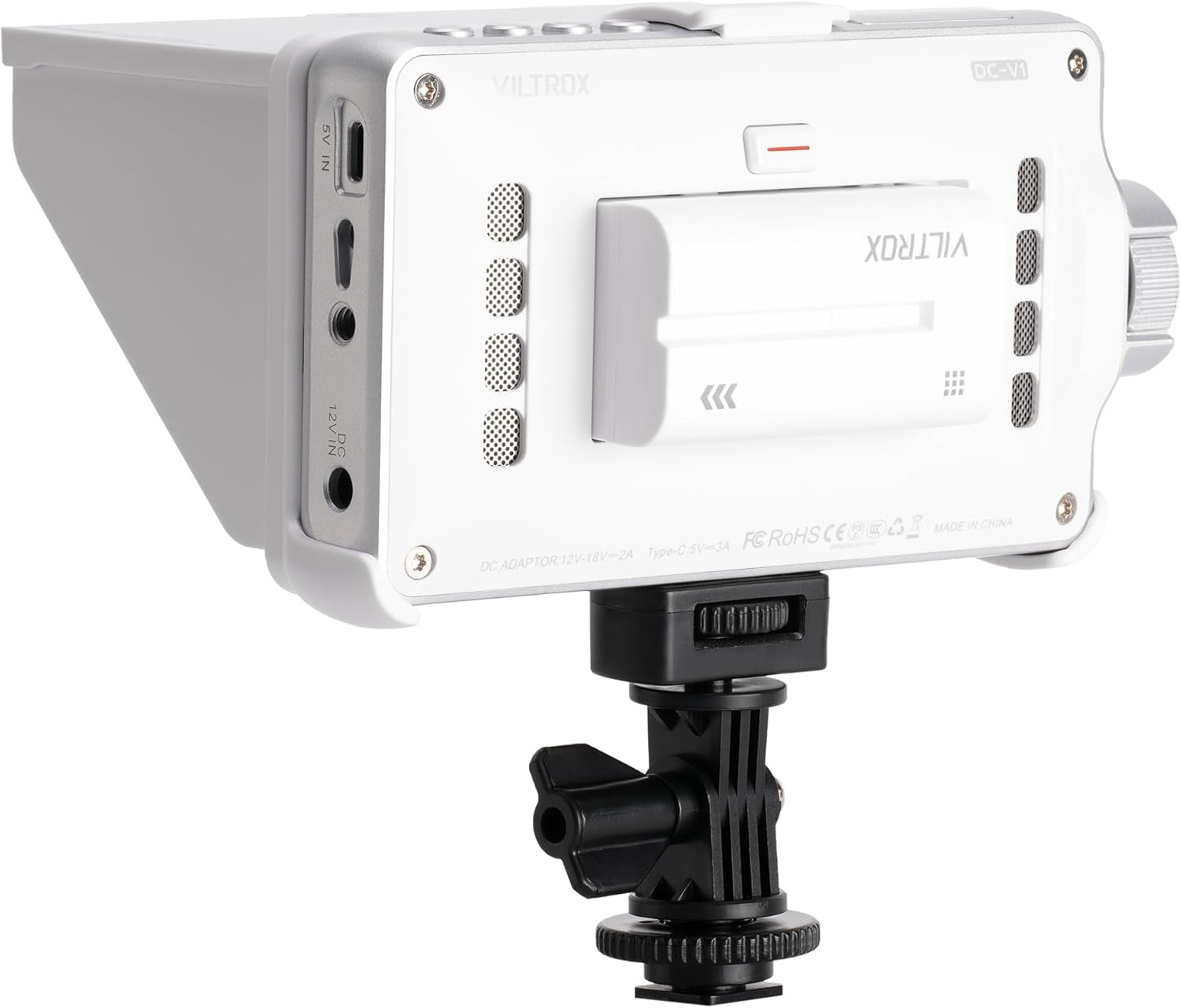 5.5 Inch Portable On-Camera Monitor, 4K Touchscreen HDMI Video Field Monitor, 1920×1080 Wide Viewing, Sunshade Hood, HDMI in and Outputs, 3D Luts (White)