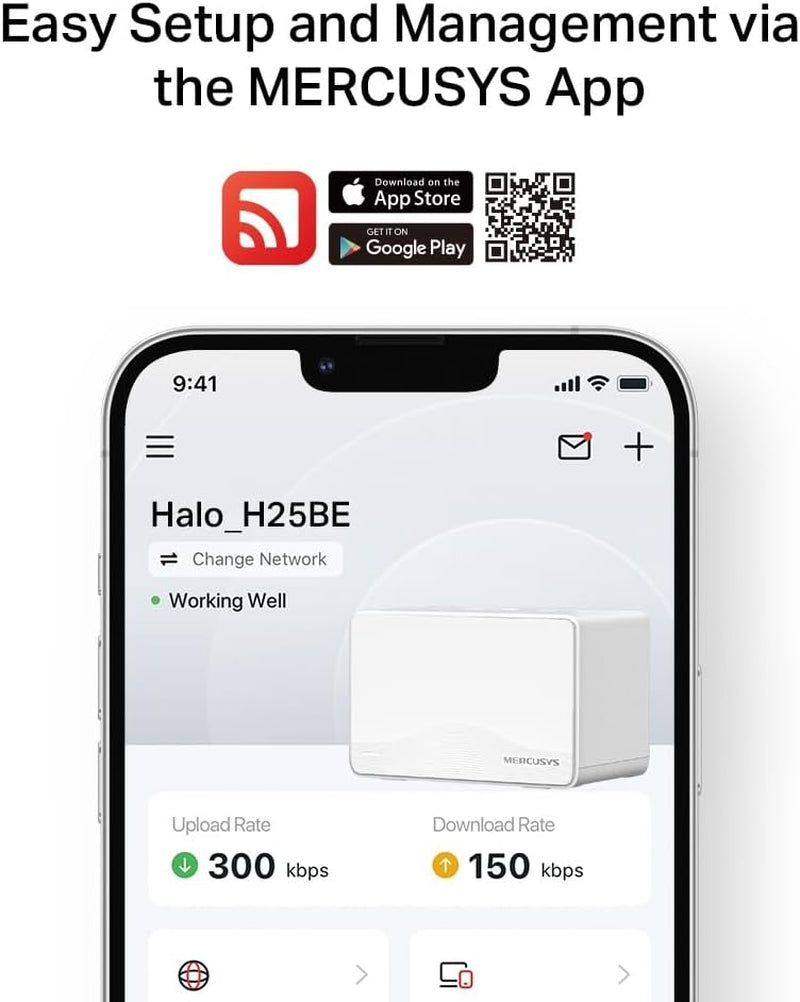 BE3600 Whole Home Mesh Wi-Fi 7 System, Dual Band, 4K-QAM, MLO, 3 X Gigabit Ports, Seamless Roaming, Gaming & Streaming, Easy APP Management and Installation, Parental Controls (Halo H25BE(2