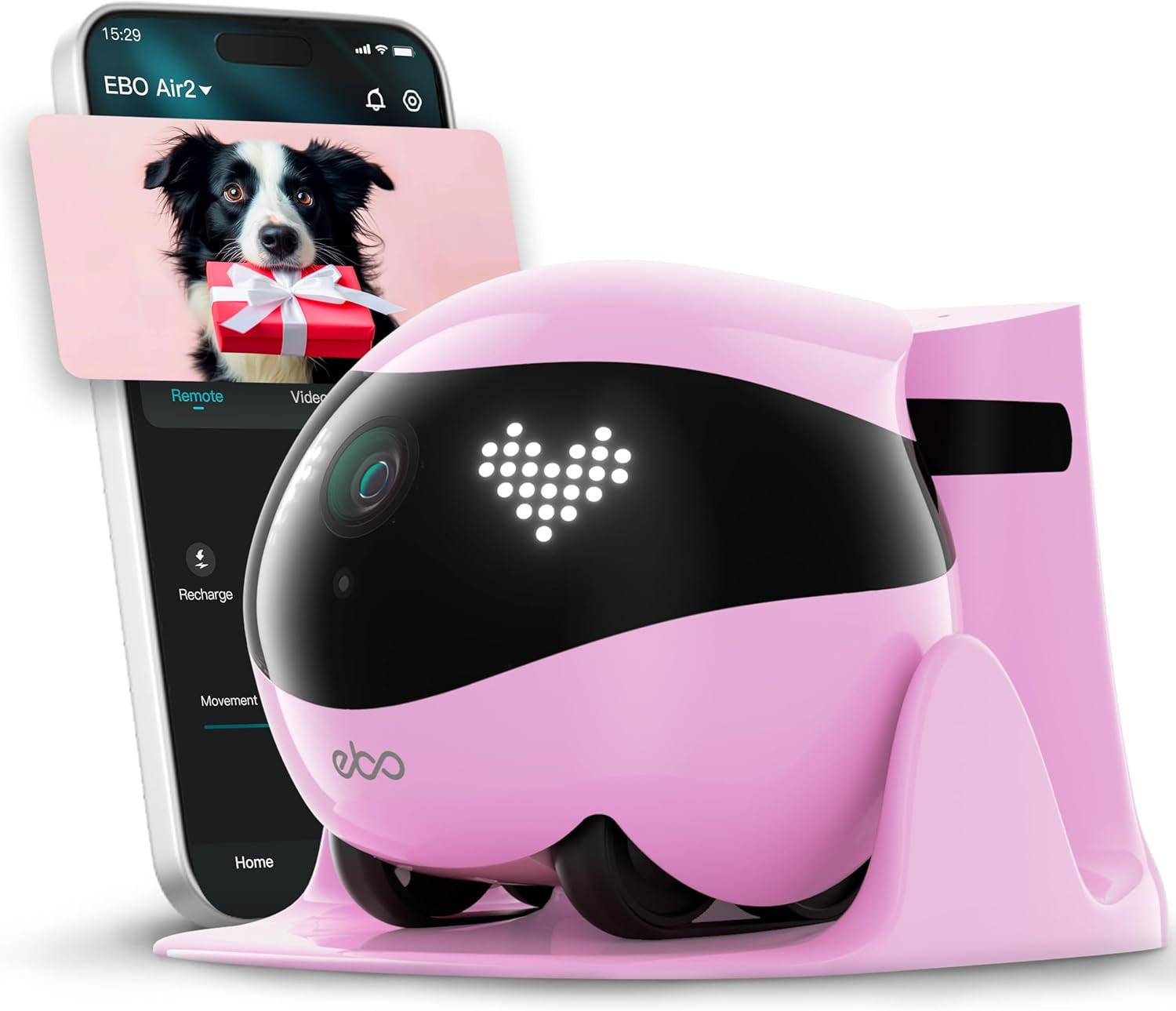 Air 2 Familybot Indoor Security Camera Robot: 2K Pet Camera, Movable Home Robot, Custom Facial Expression, Auto-Recharge, Battery-Operated, 2-Way Talk, Night Vision(Jay Blue)