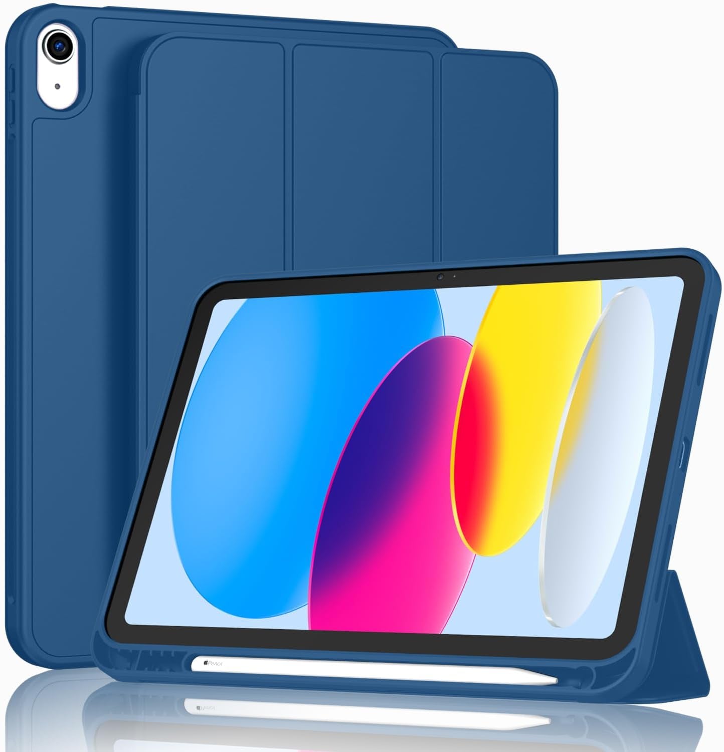 Case for Ipad (A16) 11 Inch 2025/Ipad 10Th Generation 10.9 Inch 2022, Slim Trifold Stand Protective Cover with Pencil Holder and Soft TPU Back,Support Auto Sleep/Wake (Black)