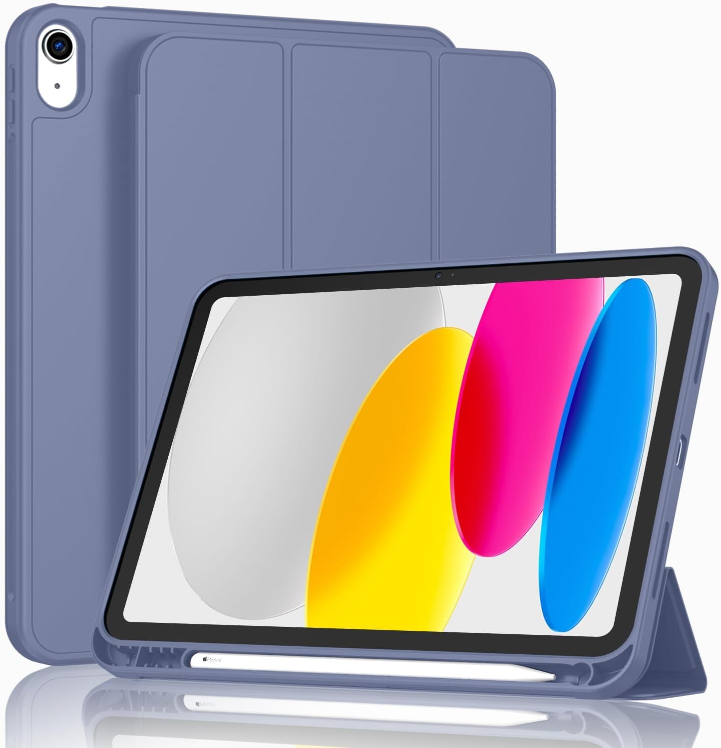 Case for Ipad (A16) 11 Inch 2025/Ipad 10Th Generation 10.9 Inch 2022, Slim Trifold Stand Protective Cover with Pencil Holder and Soft TPU Back,Support Auto Sleep/Wake (Black)