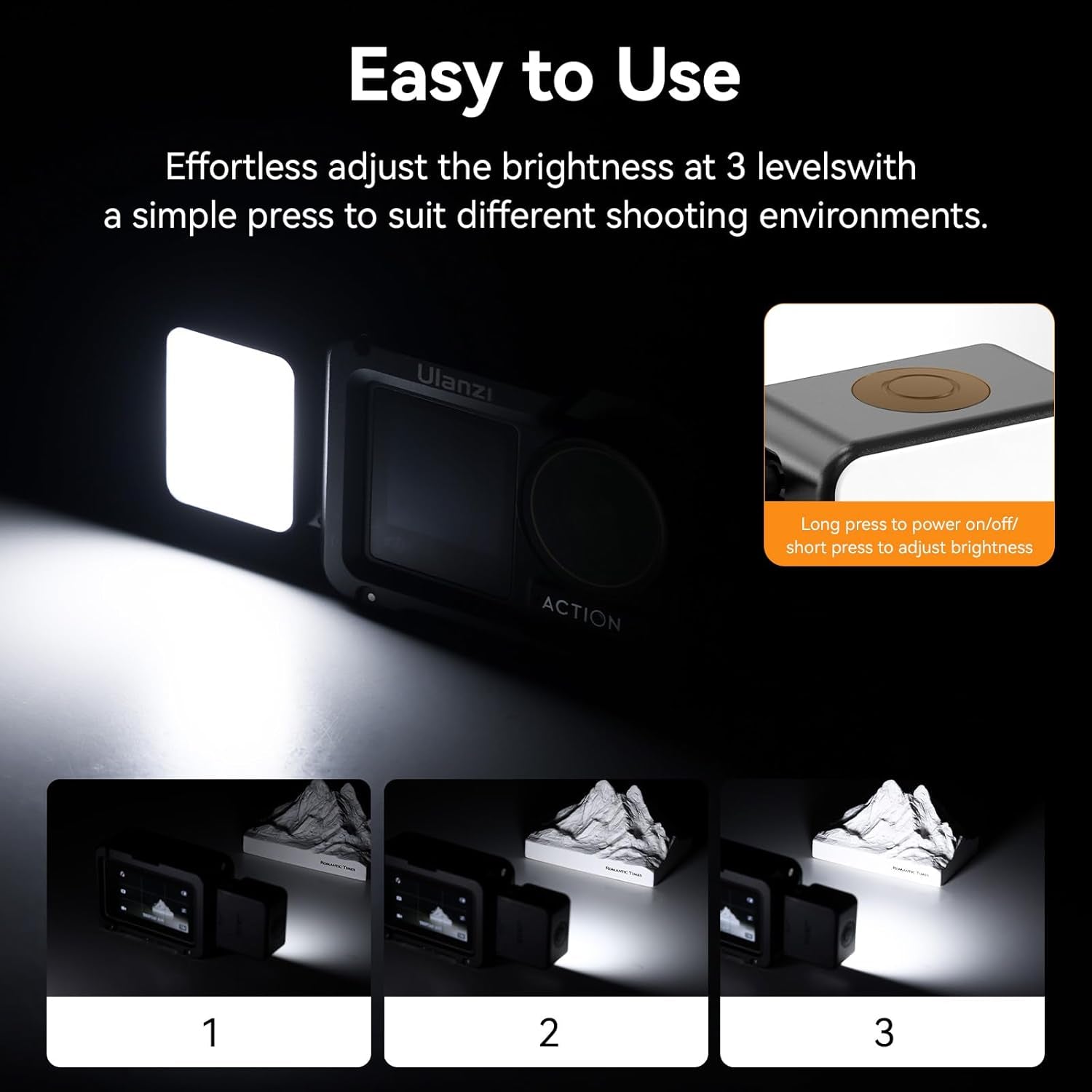 LM18 Vlogging Light Mini LED Action Camera Video Light Magnetic Photography Fill Lighting for DJI Osmo Nano Action 3/4 Camera Cage Accessories and  PK-06 Pocket 3/4 Expansion Adapter