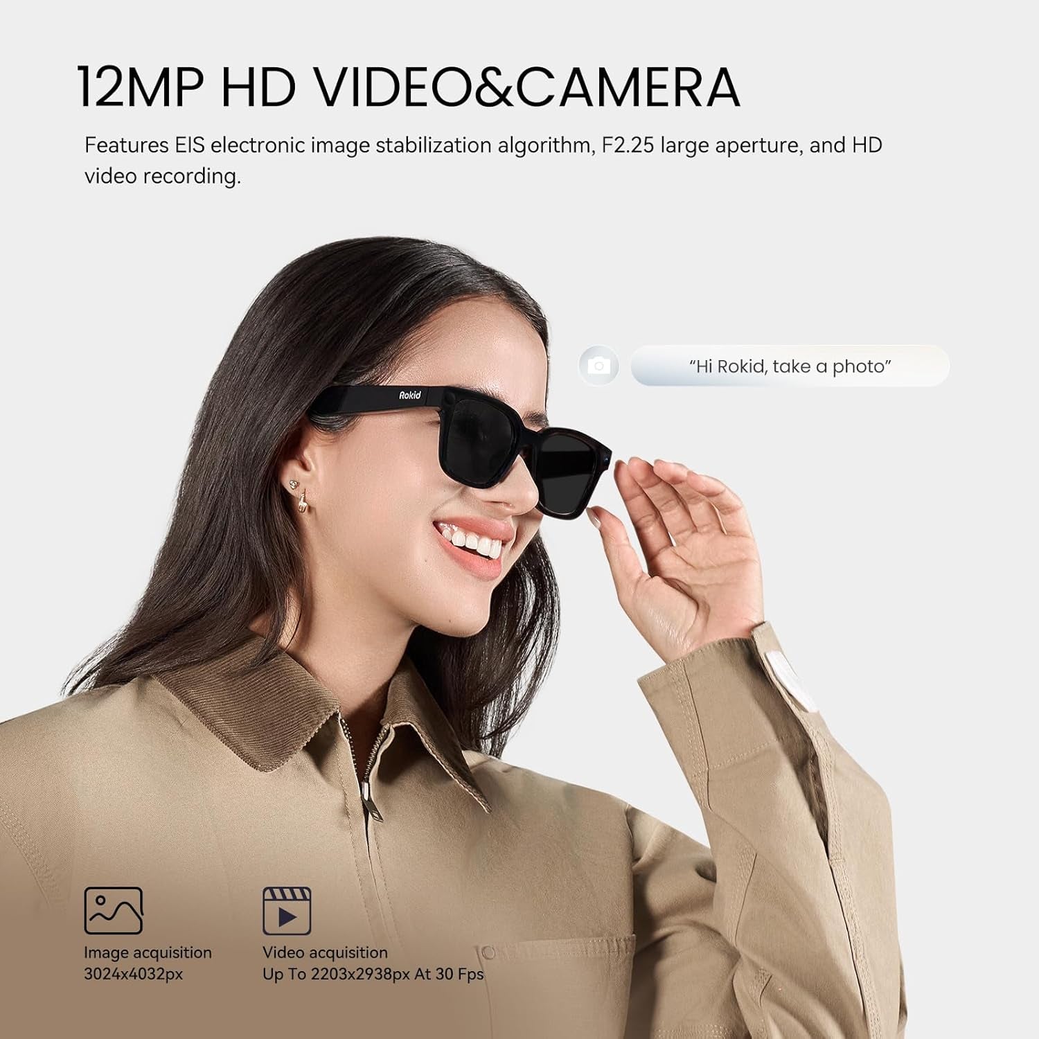 2026 AI Glasses Style Smart Glasses with Gemini3 Flash, Real-Time Translation,12Mp Camera, Open-Ear Audio, Voice-Controlled Assistant, Hands-Free Calls, Productivity for Travel, Work(No Display)
