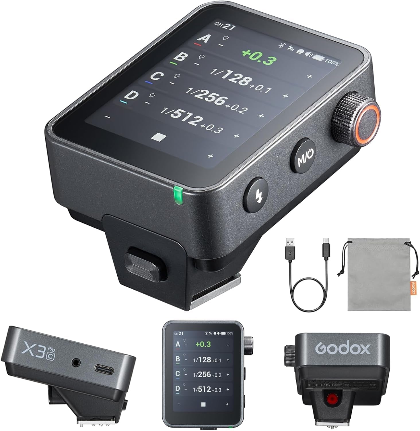 X3 Pro S X3Pros X3Pro-S TTL Wireless Flash Trigger, 2.4Ghz LCD Touchscreen, Bluetooth Integration & App Control, Built-In Lithium Battery, Three Shooting Modes, X3S Upgrade Version(For Sony)