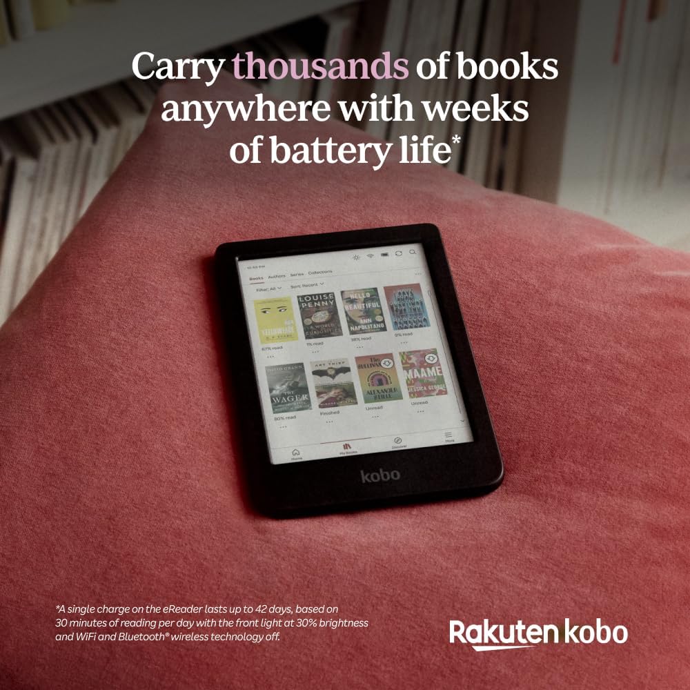 Kobo Clara Colour Ereader: Lector Electrónico de 6” con Pantalla Color E Ink Kaleido™ 3, a Prueba de Agua y Audiolibros