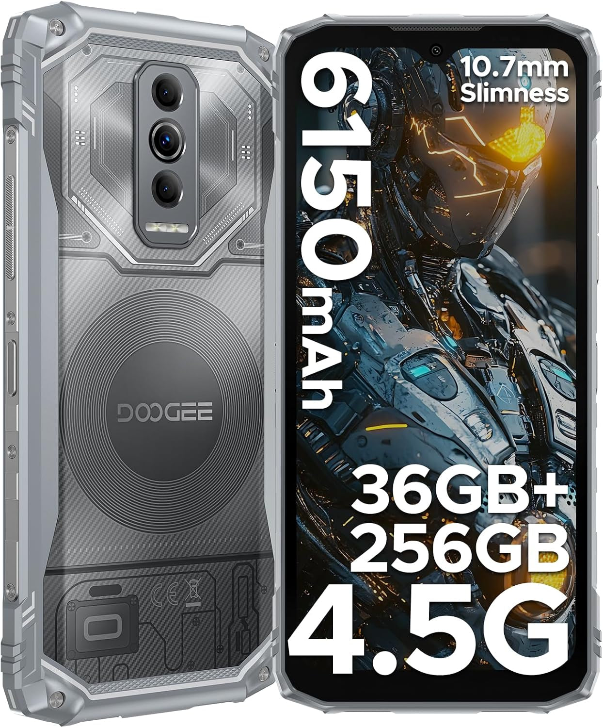 Blade 10 Ultra Energy Android 15 Rugged Phone 4.5G, 10.7Mm Ultra-Thin,Octa Core Rugged Smartphone, 6.56" Hd+90Hz, 64MP Camera, 6150Mah Battery, IP68/IP69K Waterproof Phone, Nfc/Face Unlock