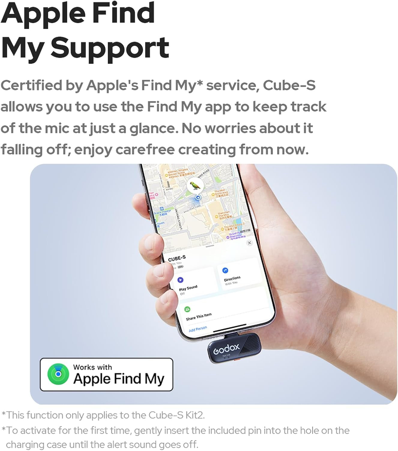 Cube-S Mini Wireless Lavalier Mic for Iphone 14/13/12,Lightning Microphone Wireless,Ultra-Clear Hi-Fi Audio,1000Ft Range,Noise Cancellation,30-Hour Battery for Streaming Video Recording