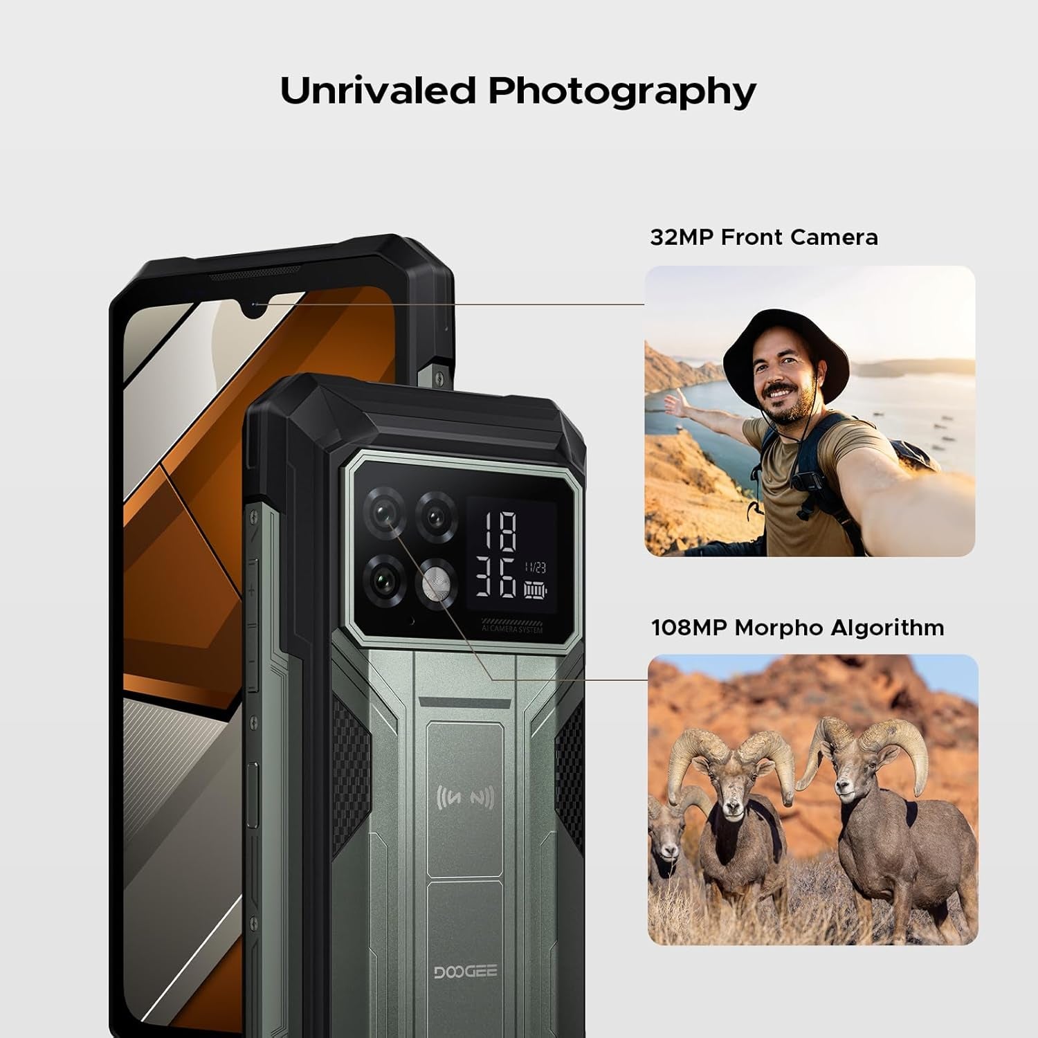S200 Max 5G Rugged Phone Unlocked,Android 15 Rugged Smartphone with 1.3" Rear Screen,22000Mah/66W,36Gb+512Gb/Tf 2TB,108MP+20MP Night Vision Camera,6.72" Fhd+/120Hz,Dual Unlock/Nfc/5G Dual SIM