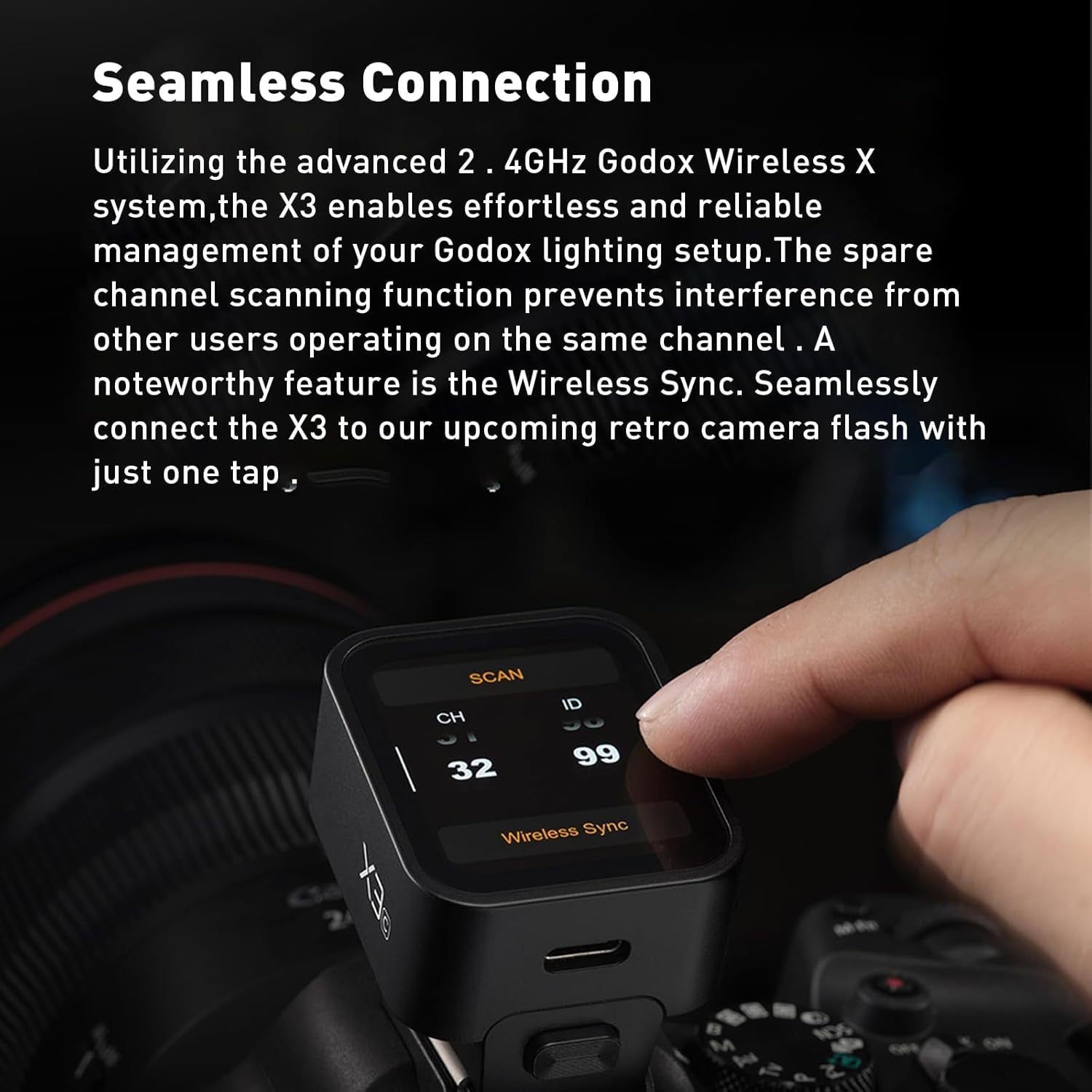 X3-S TTL Wireless Flash Trigger for Sony Camera, OLED Touchscreen Flash Transmitter,Built-In Lithium Battery Support Quick Charge( Xpro-S/X2T-S Upgrade Version)