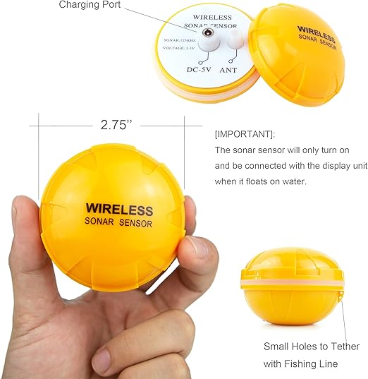 Venterior Sonda Portátil Inalámbrica - Localizador de Peces Recargable